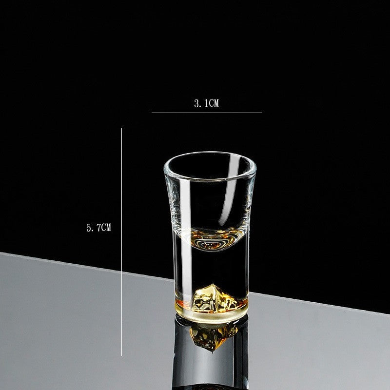 Small Crystal Glass One-shot Cup Divider Gold Foil Liquor Cup My Store