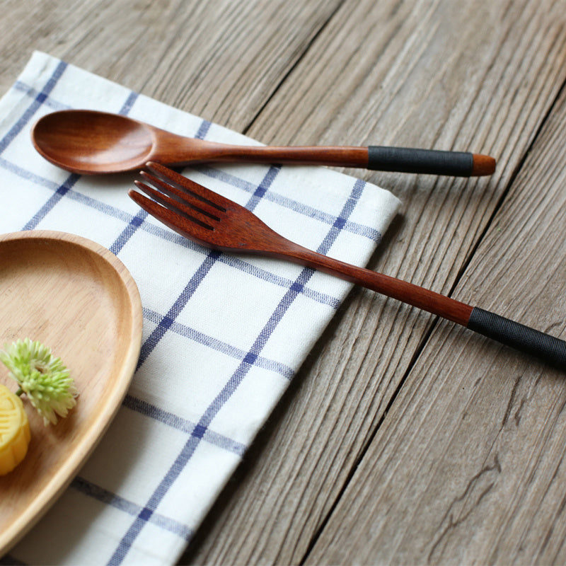 Japanese Style Wooden Bamboo Spoon Fork Cooking Utensil My Store