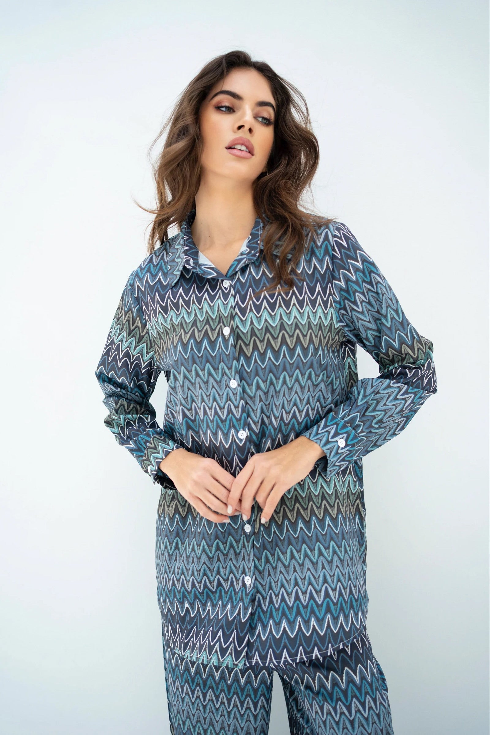 Navy Blue Korean Style Women's Co Ord Set Dropshipera