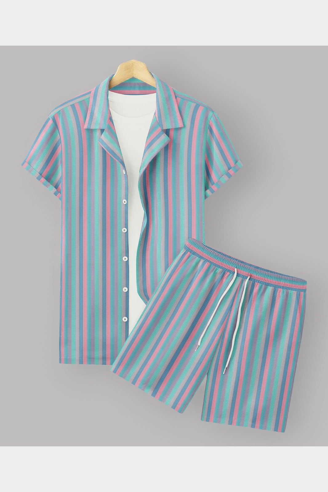 Rama Colour Men's Cotton Shirt And Shorts Set Short Sleeve Dropshipera