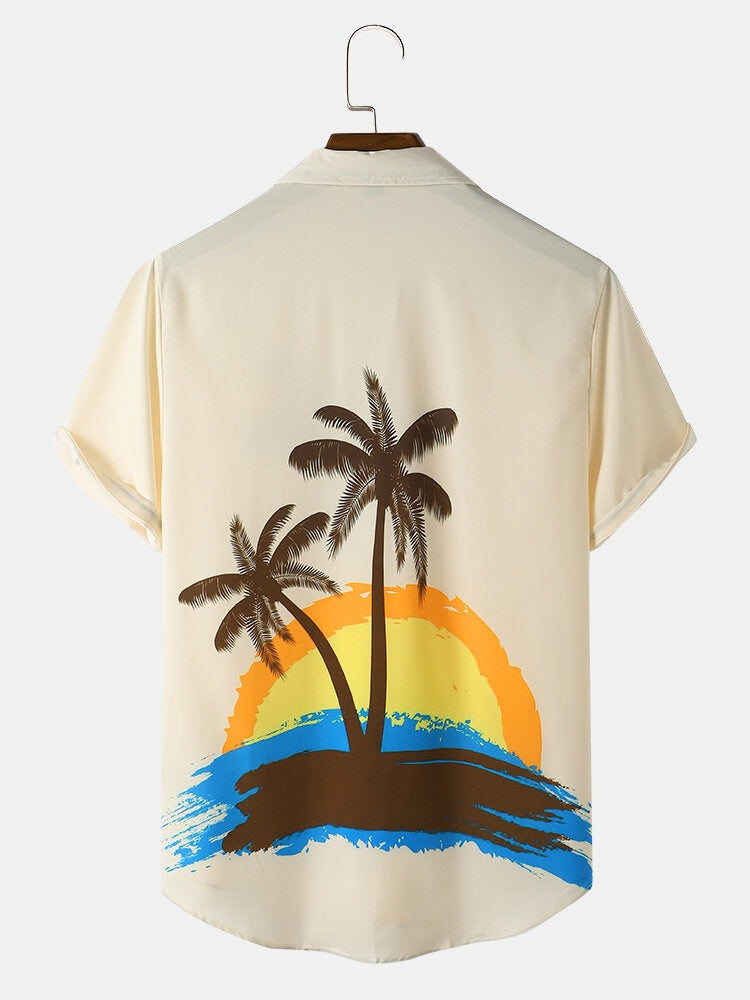 Men's Casual Wear Off White Colour Printed Cotton Shirt Dropshipera