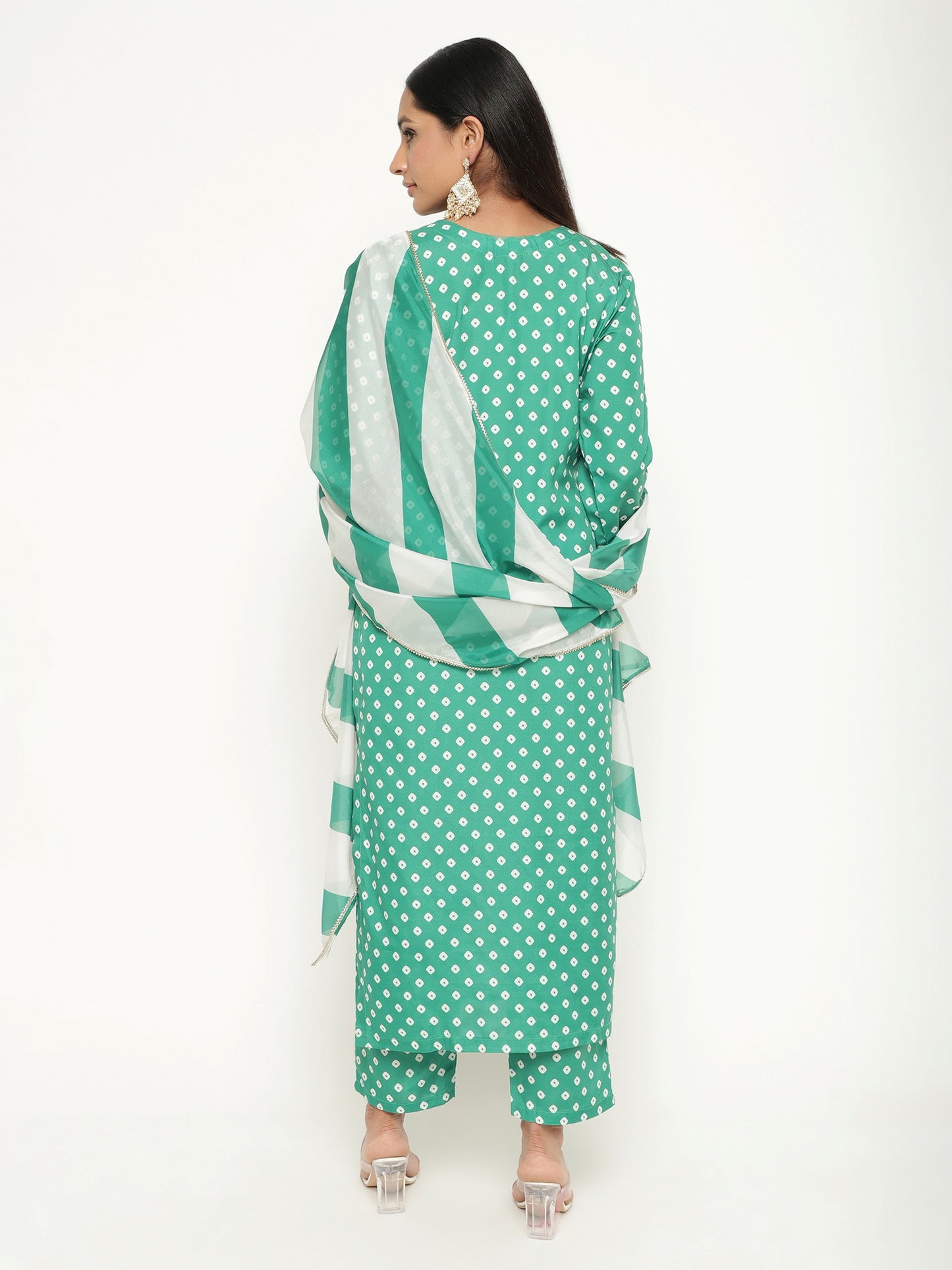 Aqua Colour Blend Silk Embroidery Work Party Wear Kurta Pant Dupatta Set For Women's Dropshipera