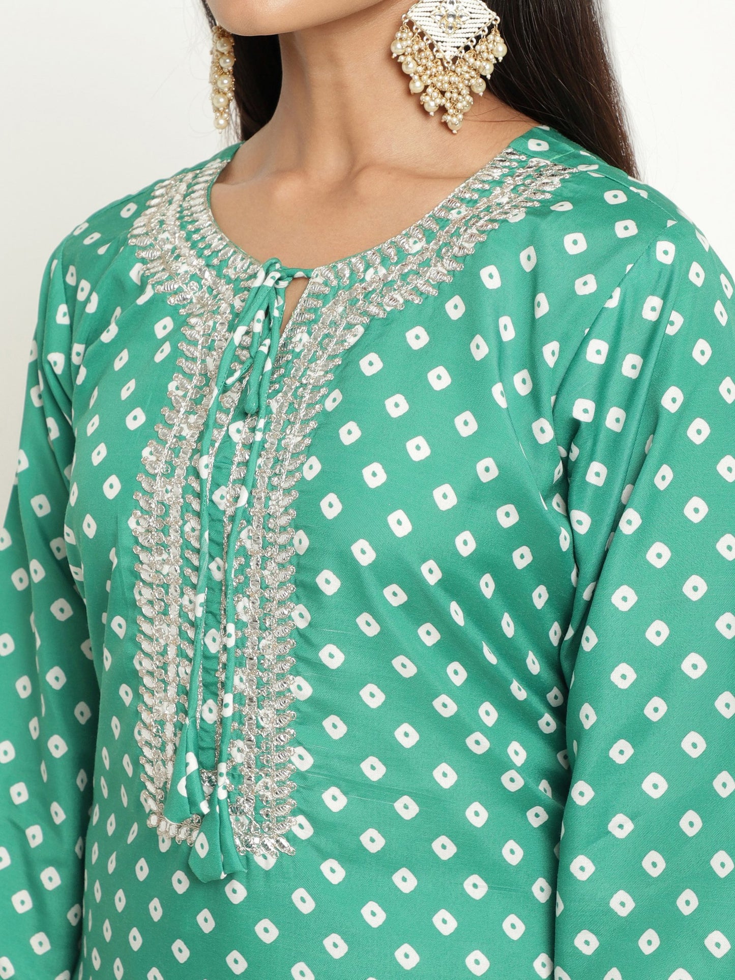 Aqua Colour Blend Silk Embroidery Work Party Wear Kurta Pant Dupatta Set For Women's Dropshipera