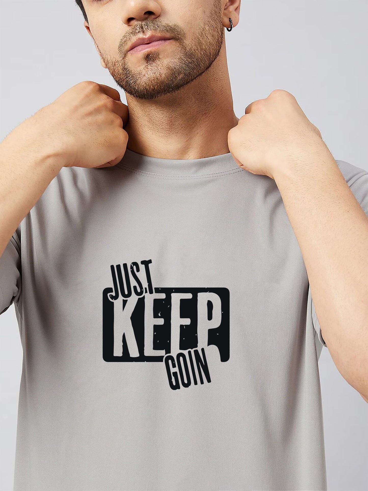 Grey Plain T Shirt Half Sleeve And Shorts With Pocket Dropshipera
