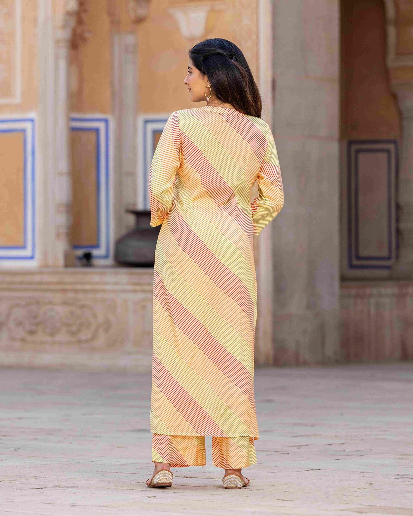Mustard Colour Pure Muslin Readymade Kurti With Bottom Set For Women's Dropshipera