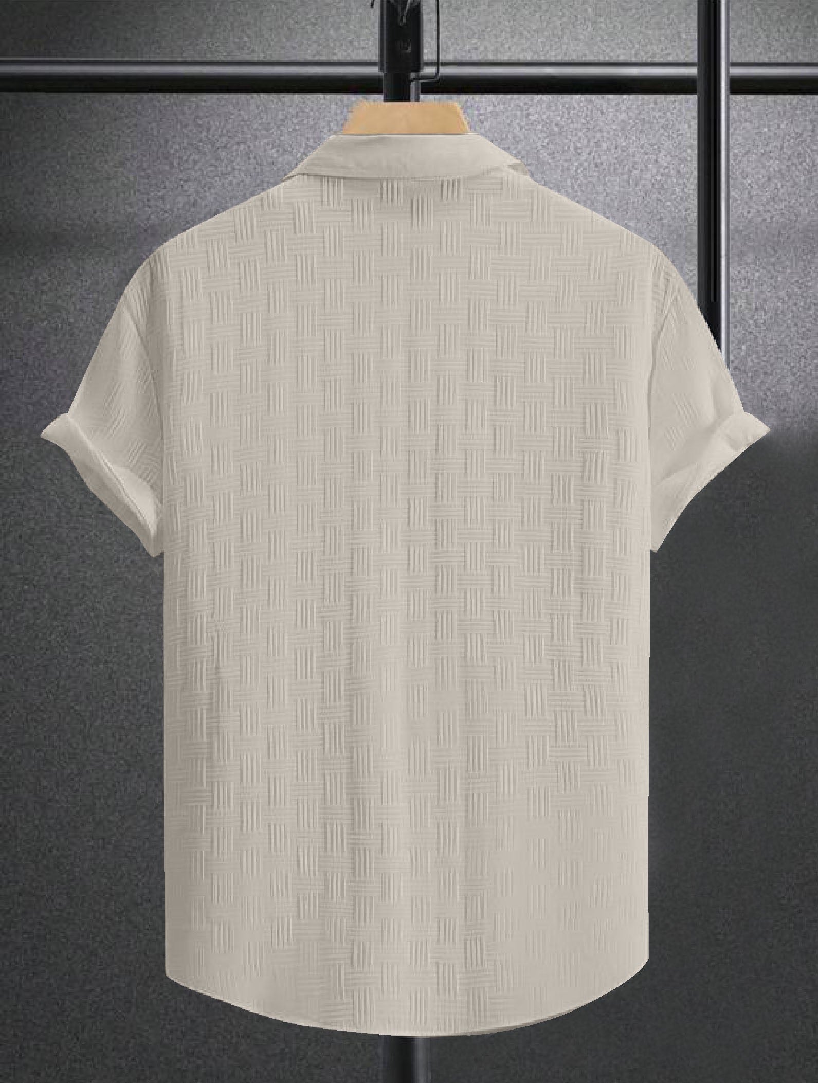 Grey Colour Men's Casual Wear Short Sleeve Shirt Dropshipera