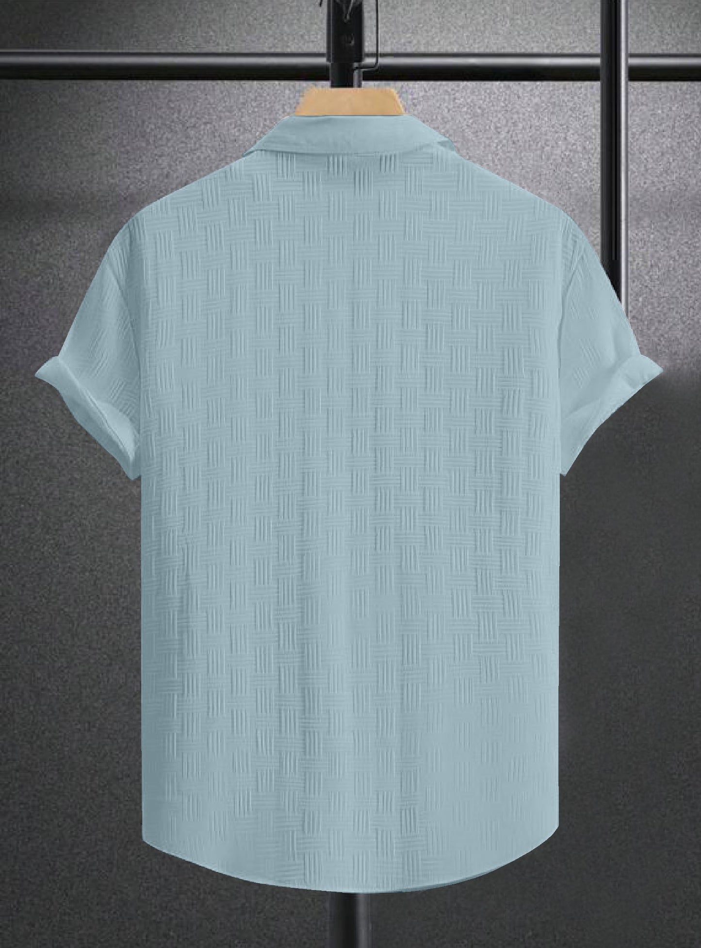 Sky Colour Men's Casual Wear Short Sleeve Shirt Dropshipera