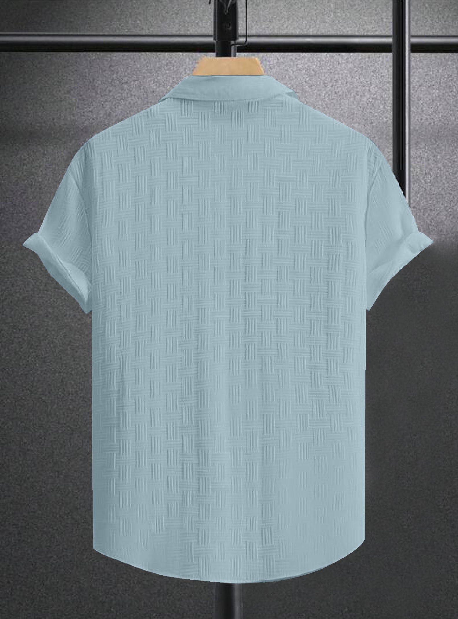 Sky Colour Men's Casual Wear Short Sleeve Shirt Dropshipera