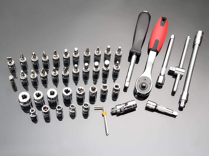 Drive Mechanic Tools Kit Ratchet Screwdriver Sockets Kit Metric Multi Purpose Combination Tool Case Set 46 in 1Pcs Dropshipera