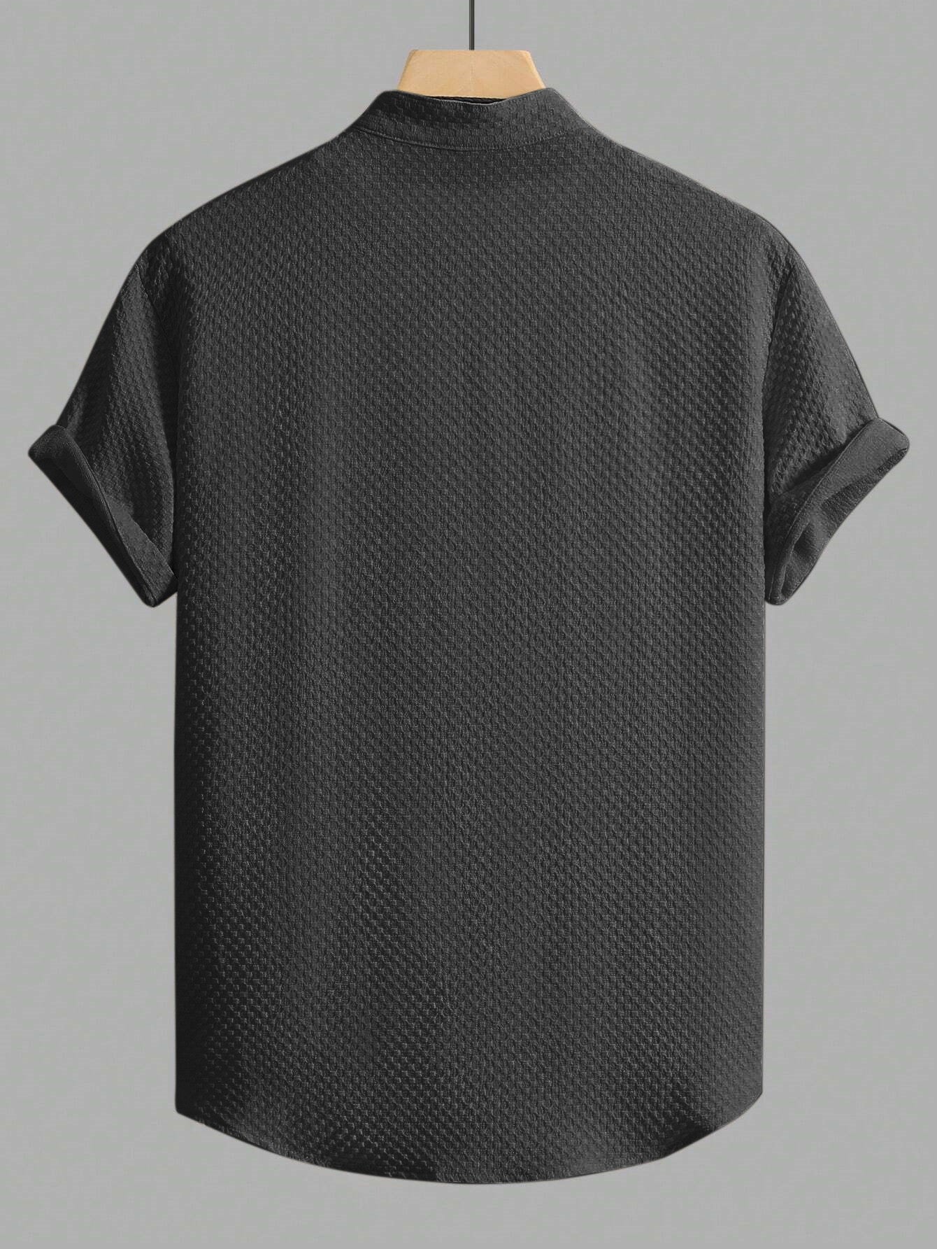 Black Men Regular Fit Solid Casual Half Sleeves Shirt Dropshipera