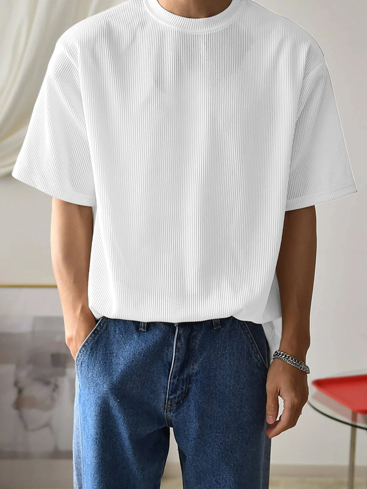 exclusive White Plain T-Shirt Dropshipera