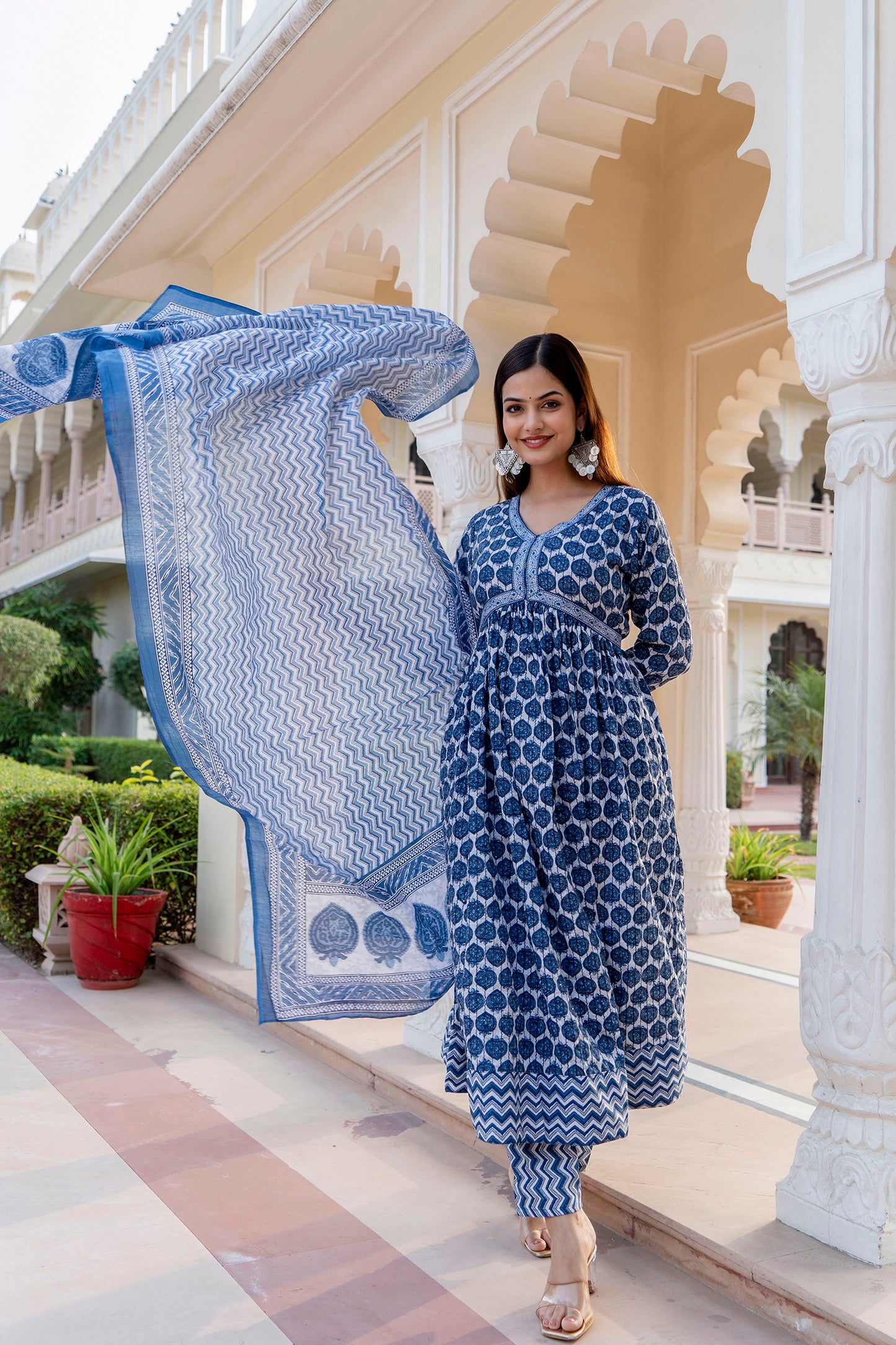 Women Rayon Kurta Pant Dupatta Set Dropshipera