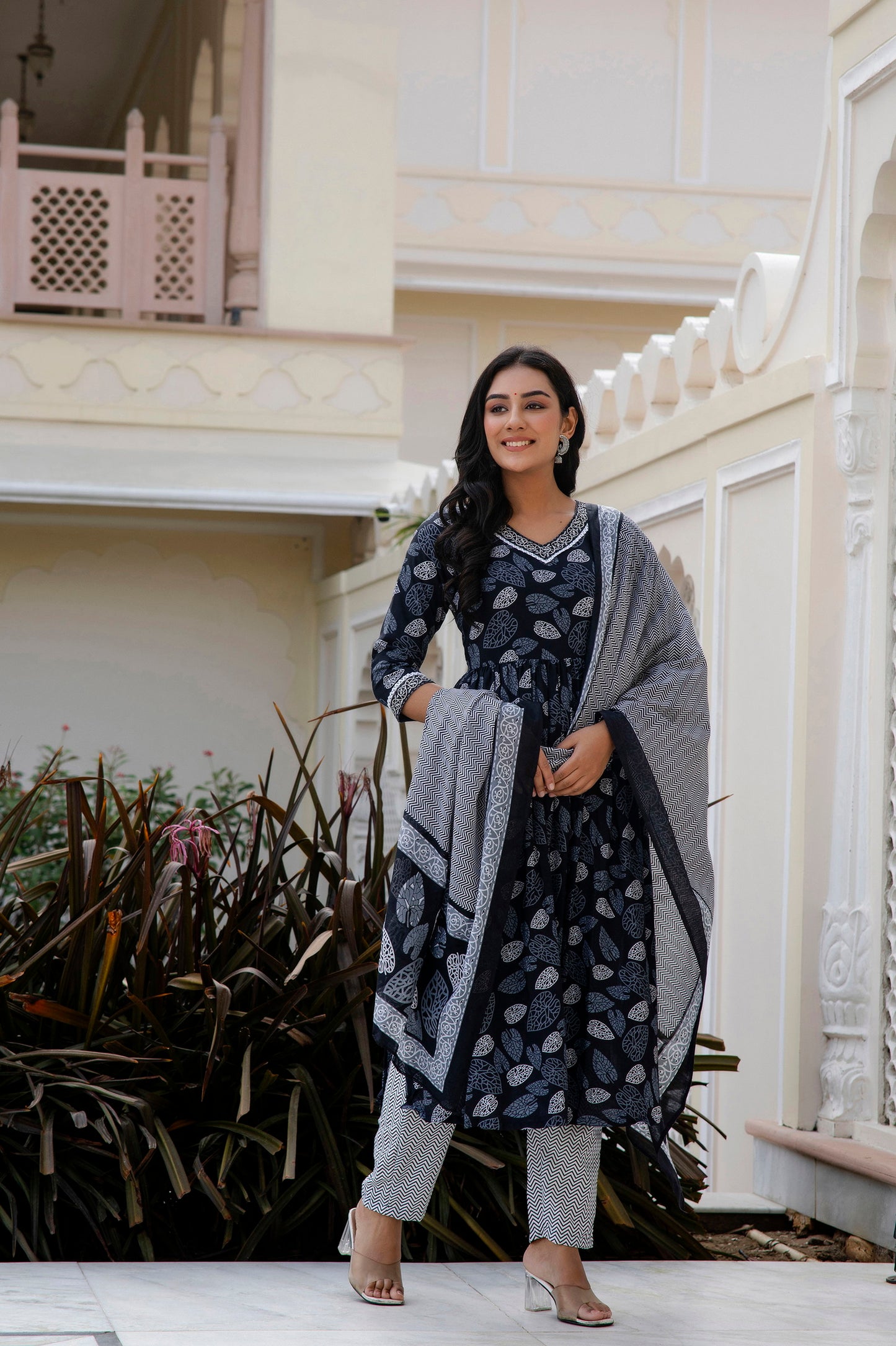 Floral Printed Rayon Kurta With Pants & Dupatta Dropshipera
