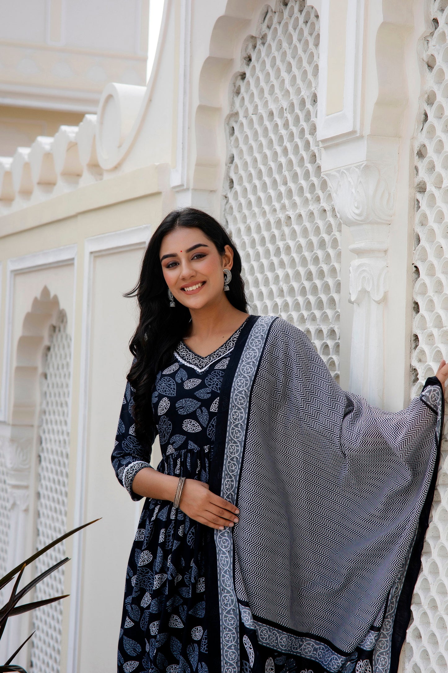 Floral Printed Rayon Kurta With Pants & Dupatta Dropshipera