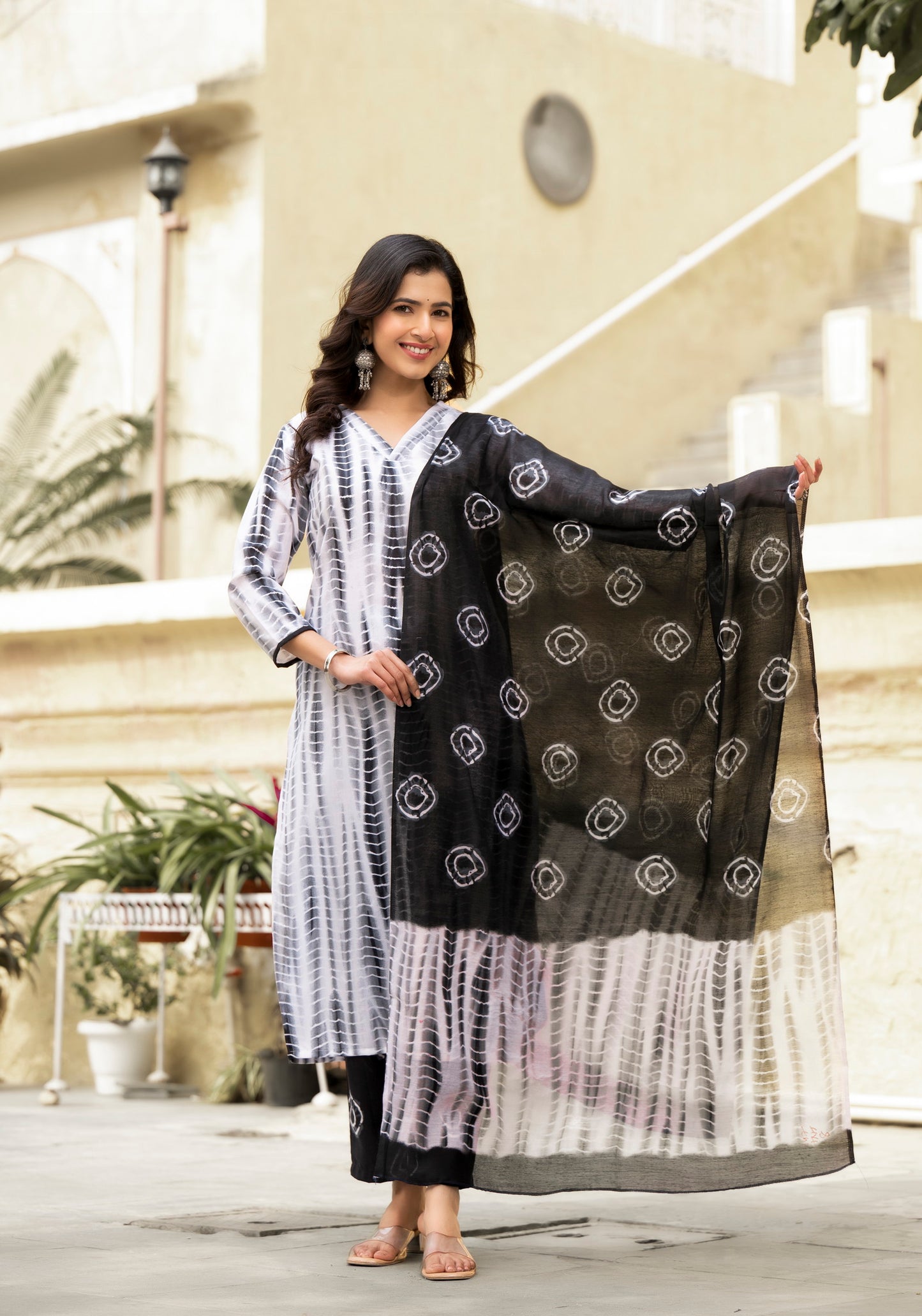 Printed Straight Kurta and Pant set with Dupatta Dropshipera