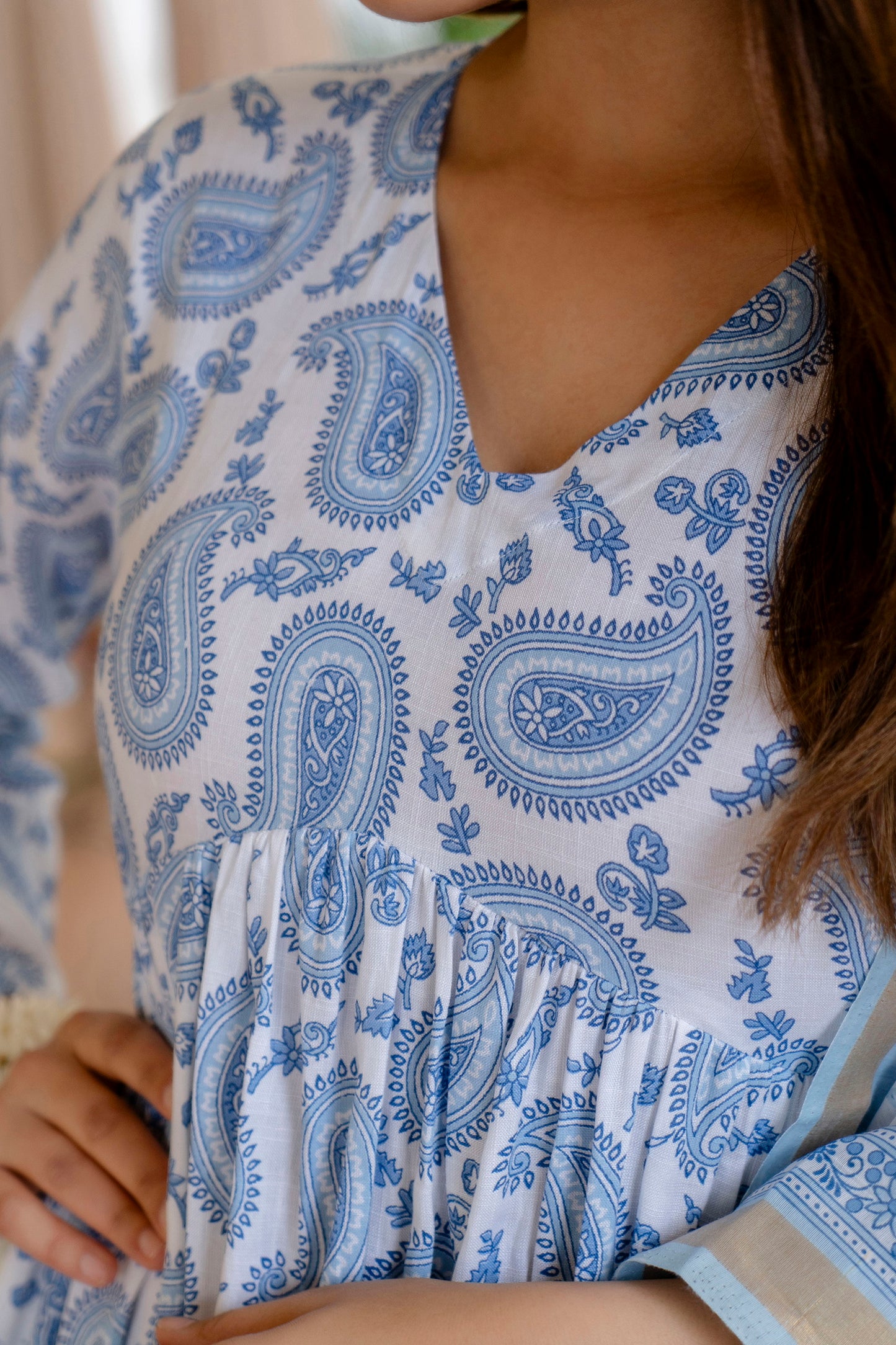 Women Block Printed Kurta and Pant Set With Dupatta in Traditional design Dropshipera