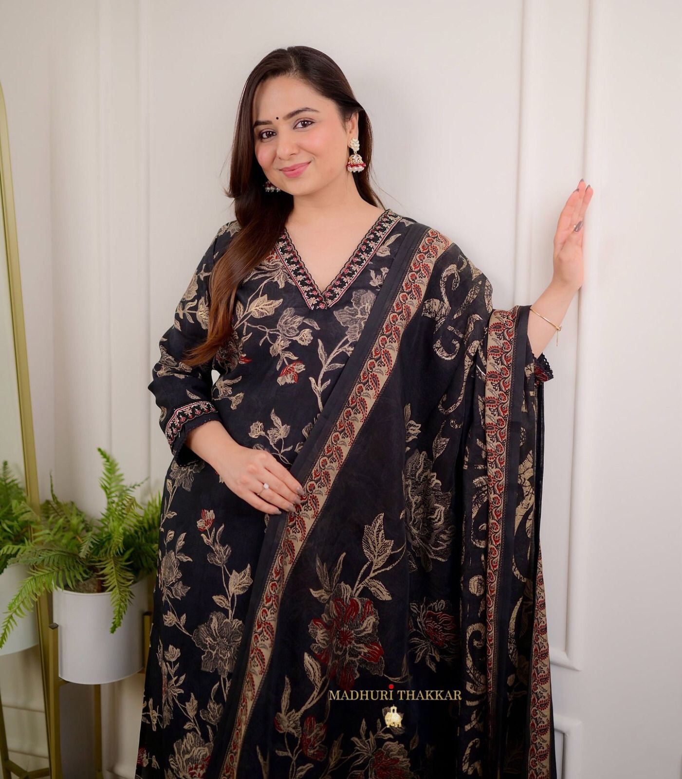 Beautiful Designer Pure Cotton Full Stiched Kurti Pant with Dupatta Dropshipera