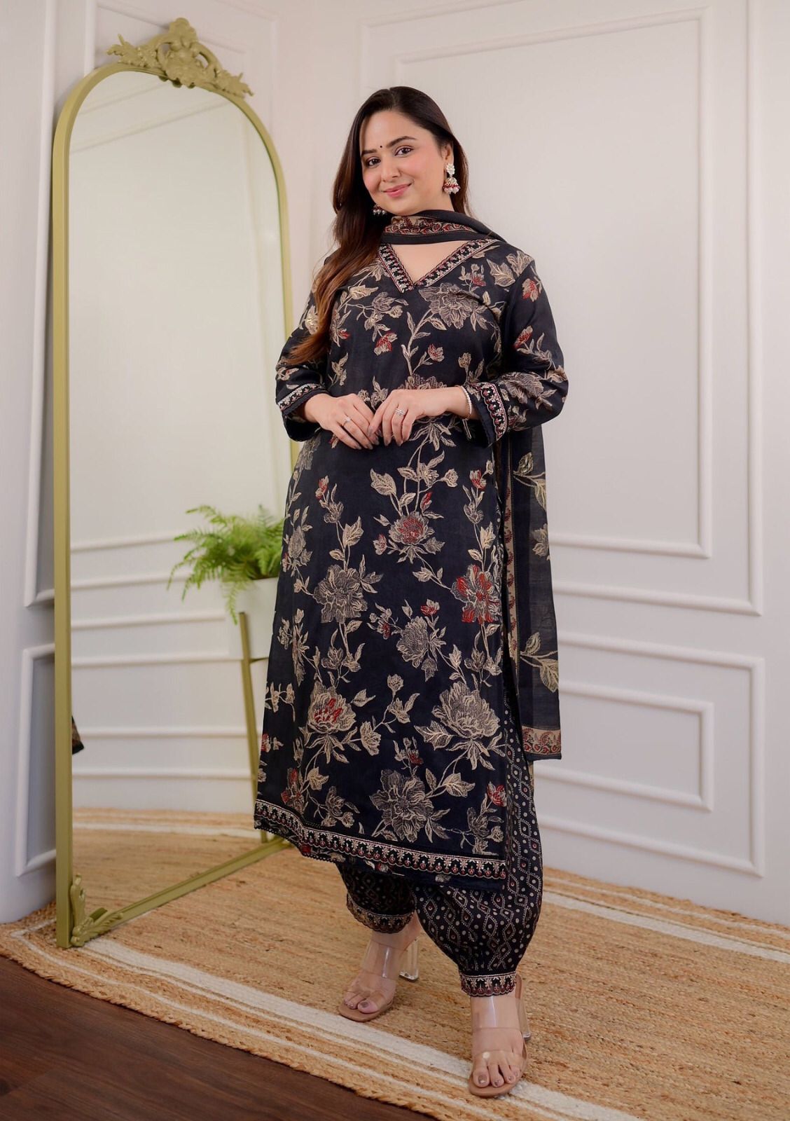 Beautiful Designer Pure Cotton Full Stiched Kurti Pant with Dupatta Dropshipera