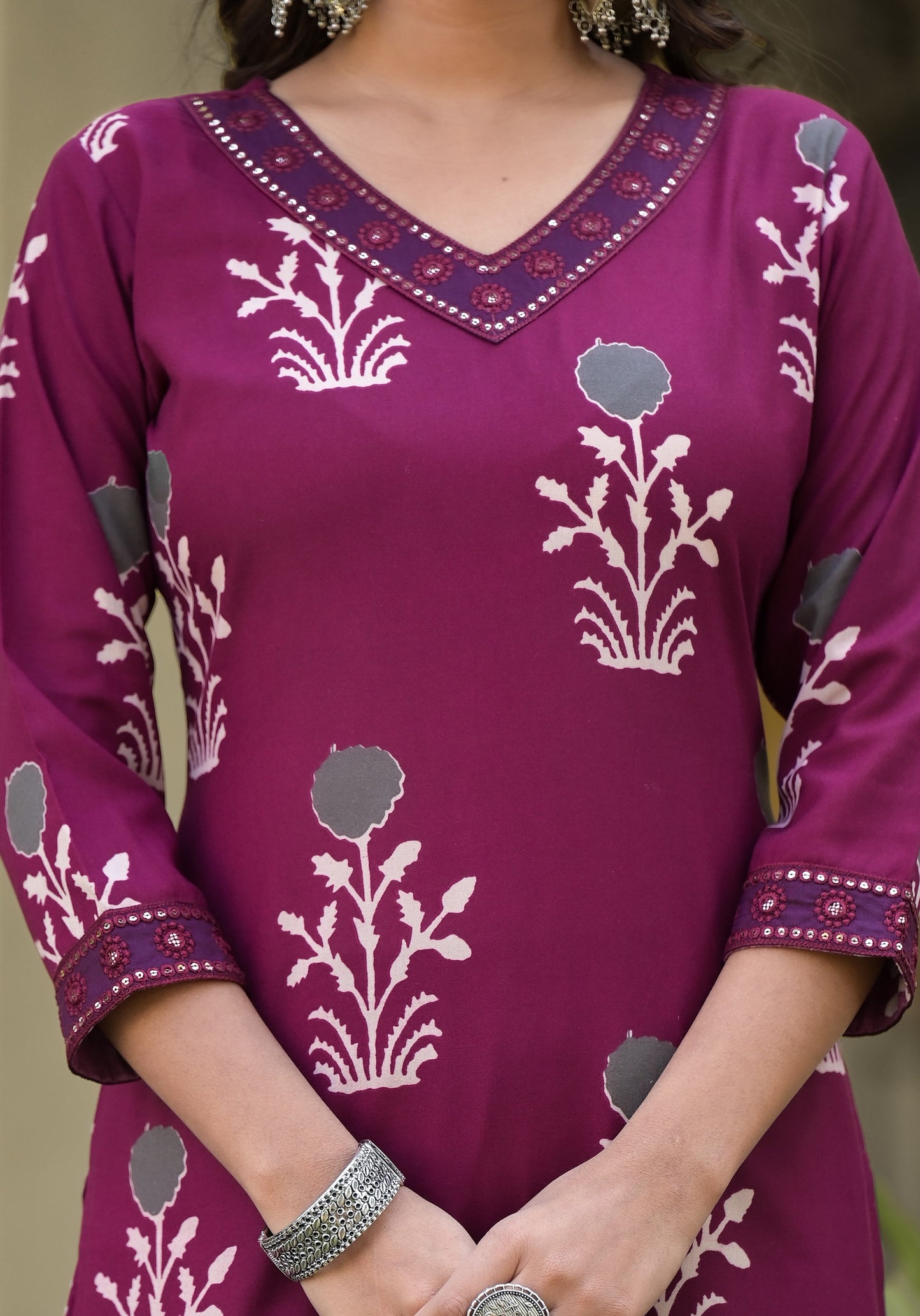 Wine Color Straight Kurta Set with Bottom Wear and Dupatta Dropshipera