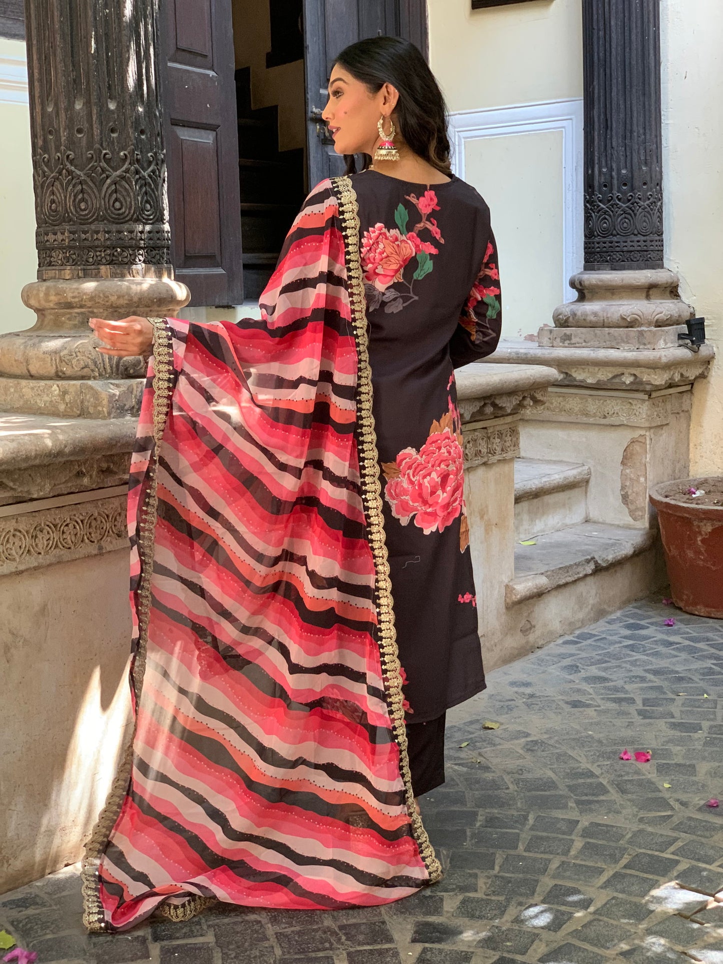 Designer Women Straight Kurta And Pant With Dupatta Set Dropshipera