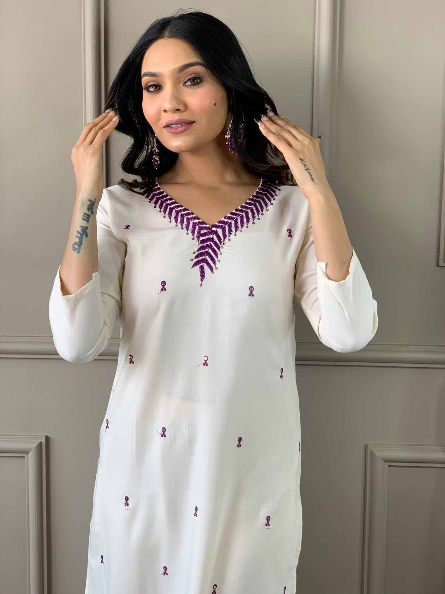 Designer Embroidery Sequnce Rayon Kurta Set with Bottom and Dupatta Dropshipera