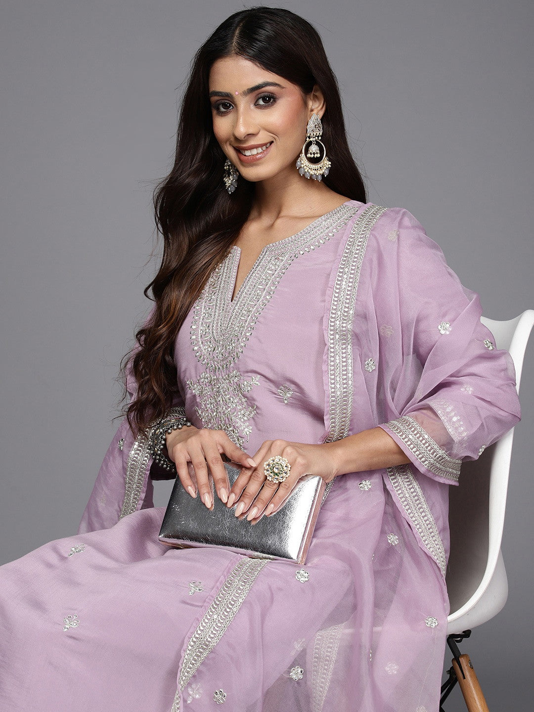 Designer Embroidery Kurta With Pant And Beautiful Dupatta Dropshipera