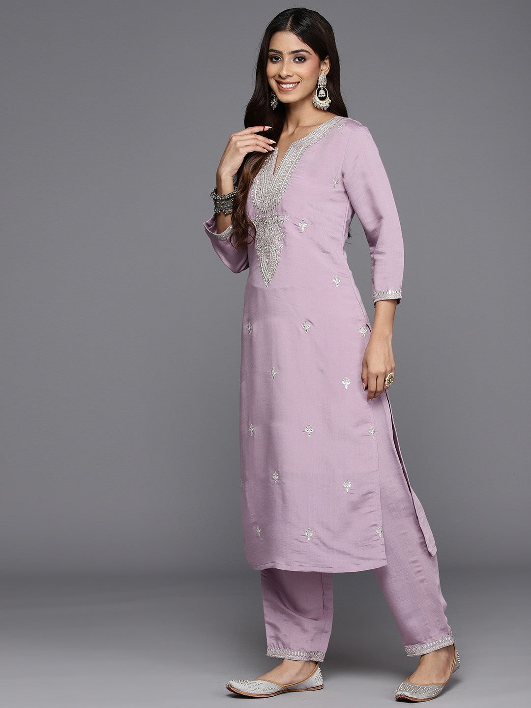 Designer Embroidery Kurta With Pant And Beautiful Dupatta Dropshipera