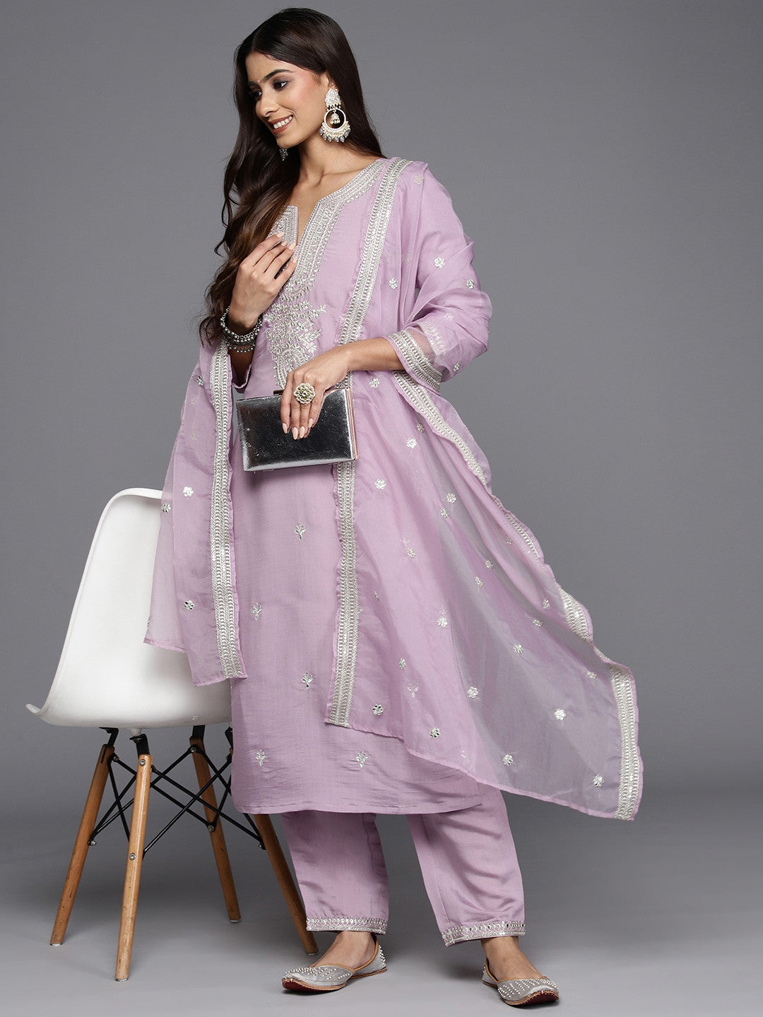 Designer Embroidery Kurta With Pant And Beautiful Dupatta Dropshipera