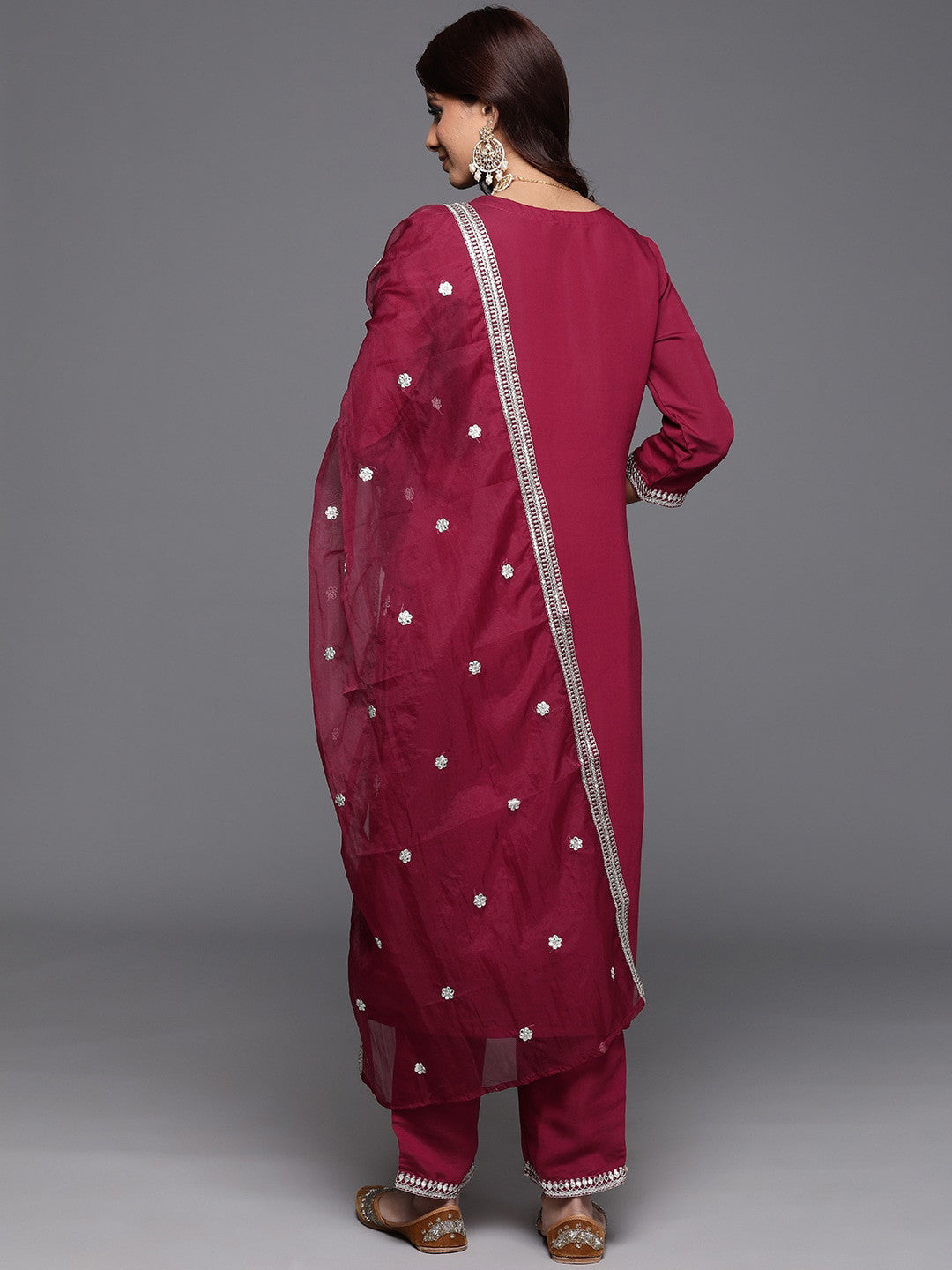 Designer Embroidery Kurta With Pant And Beautiful Dupatta Dropshipera