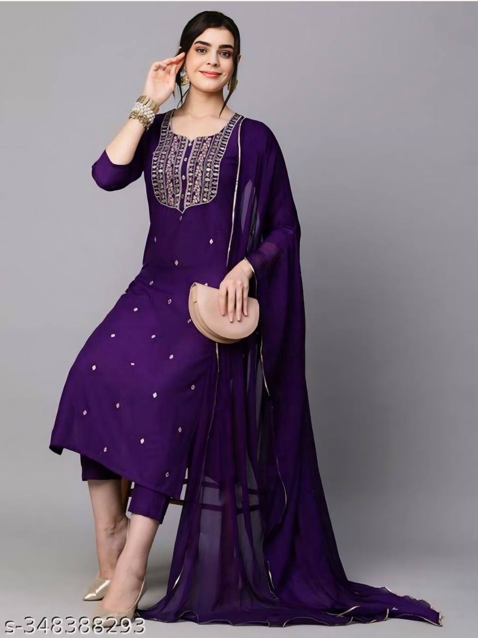 Women Embroidery Rayon Slub Kurta Set Dropshipera