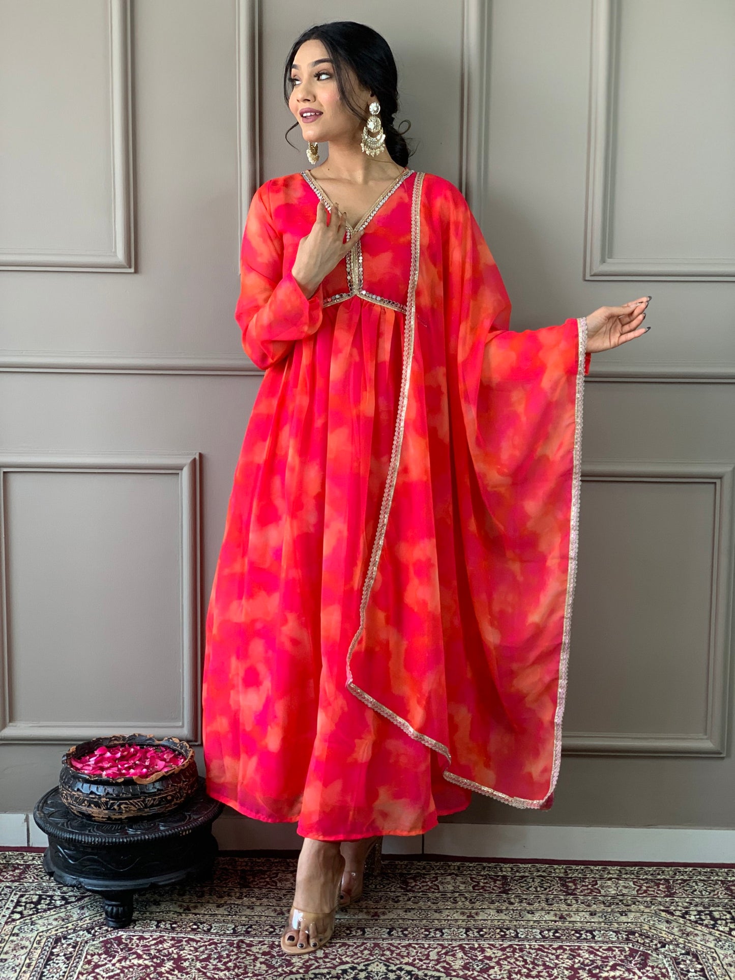 Beautiful Suit In Alia Design With Pant And Dupatta Dropshipera