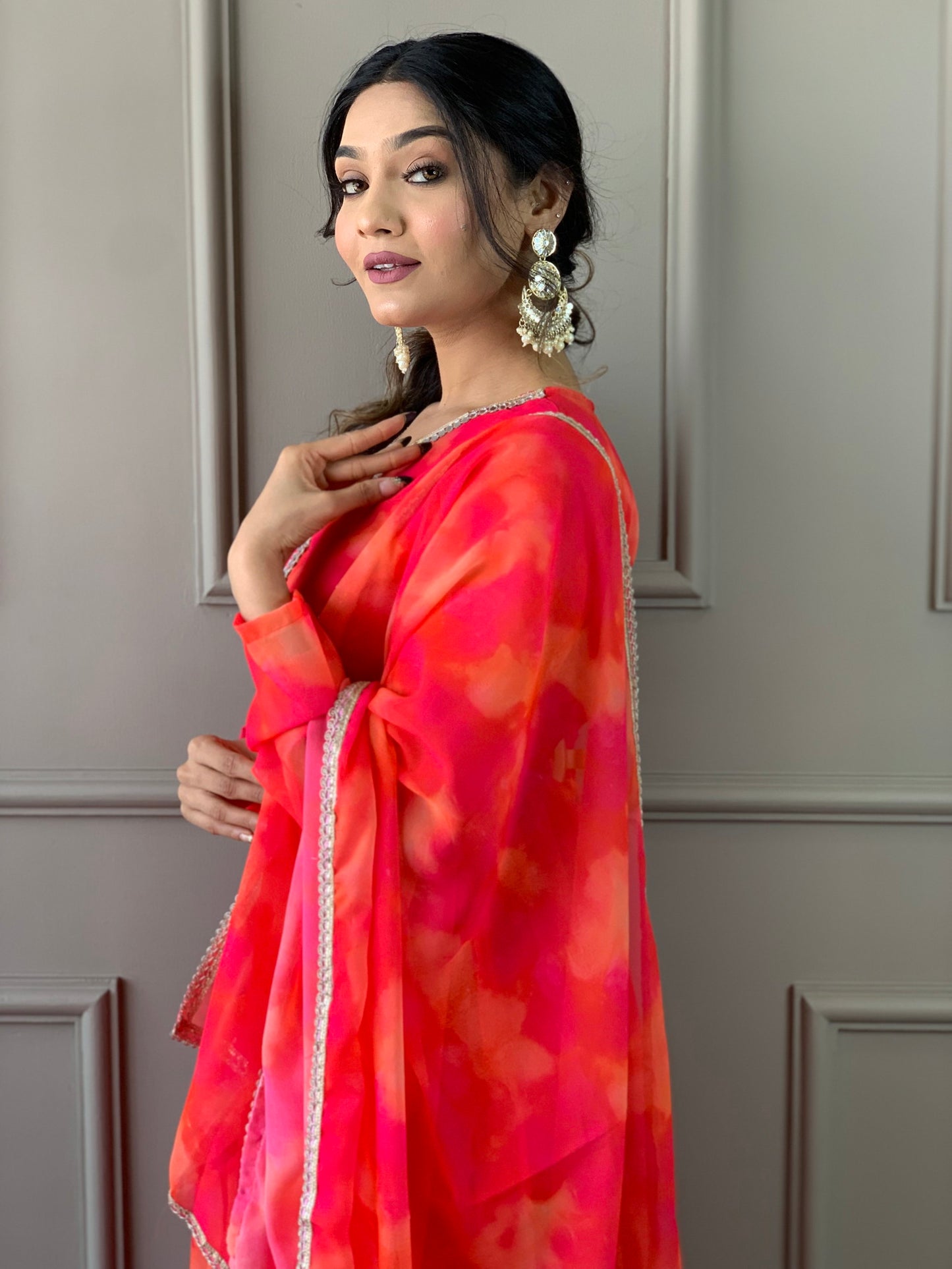 Beautiful Suit In Alia Design With Pant And Dupatta Dropshipera