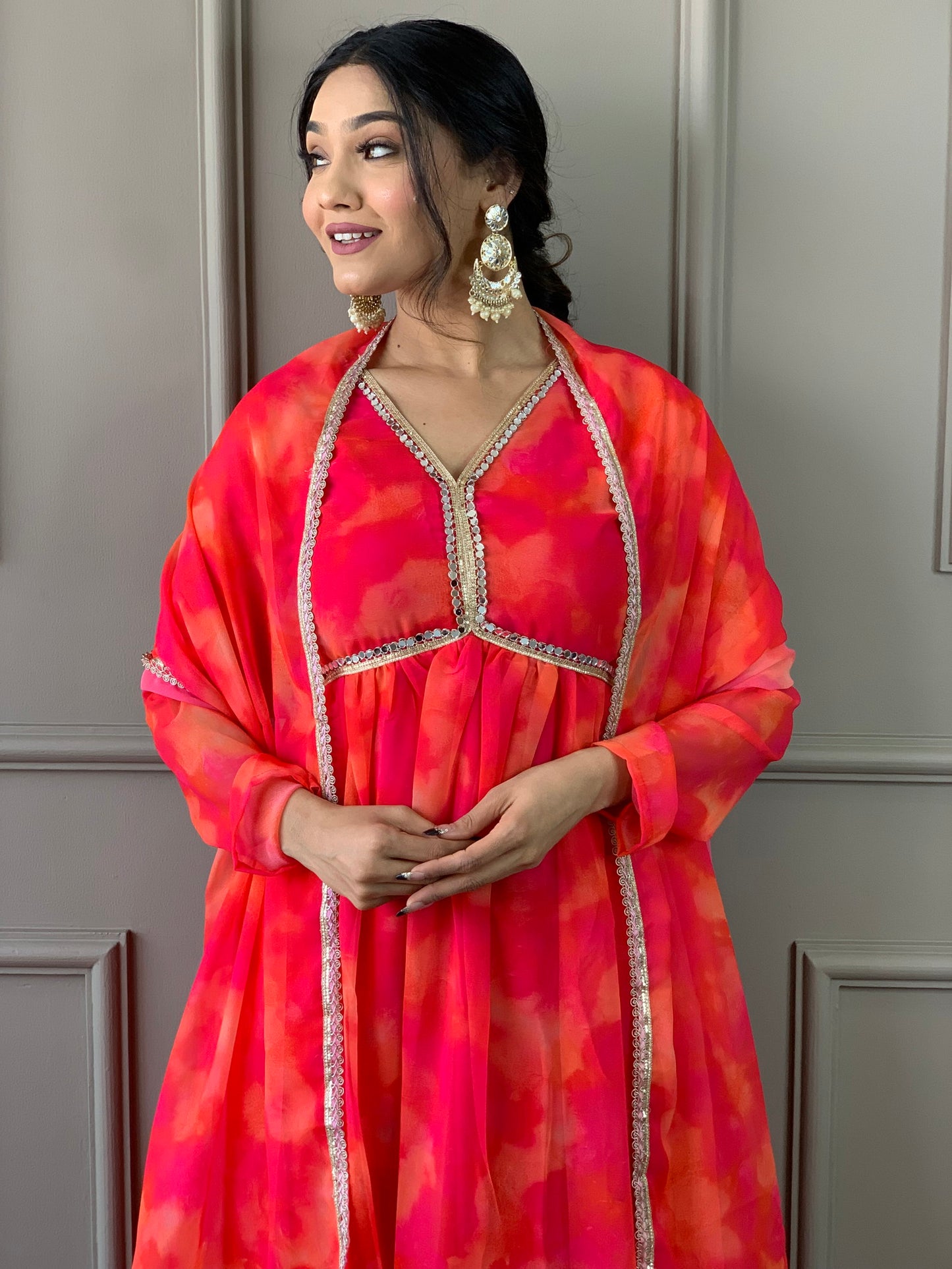 Beautiful Suit In Alia Design With Pant And Dupatta Dropshipera