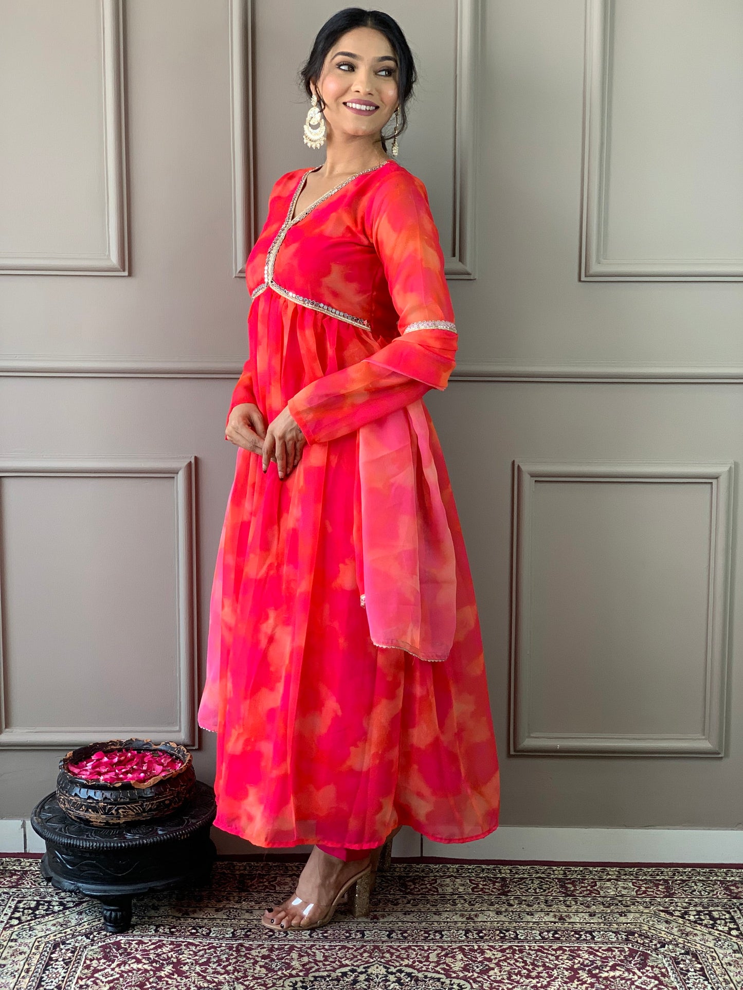 Beautiful Suit In Alia Design With Pant And Dupatta Dropshipera