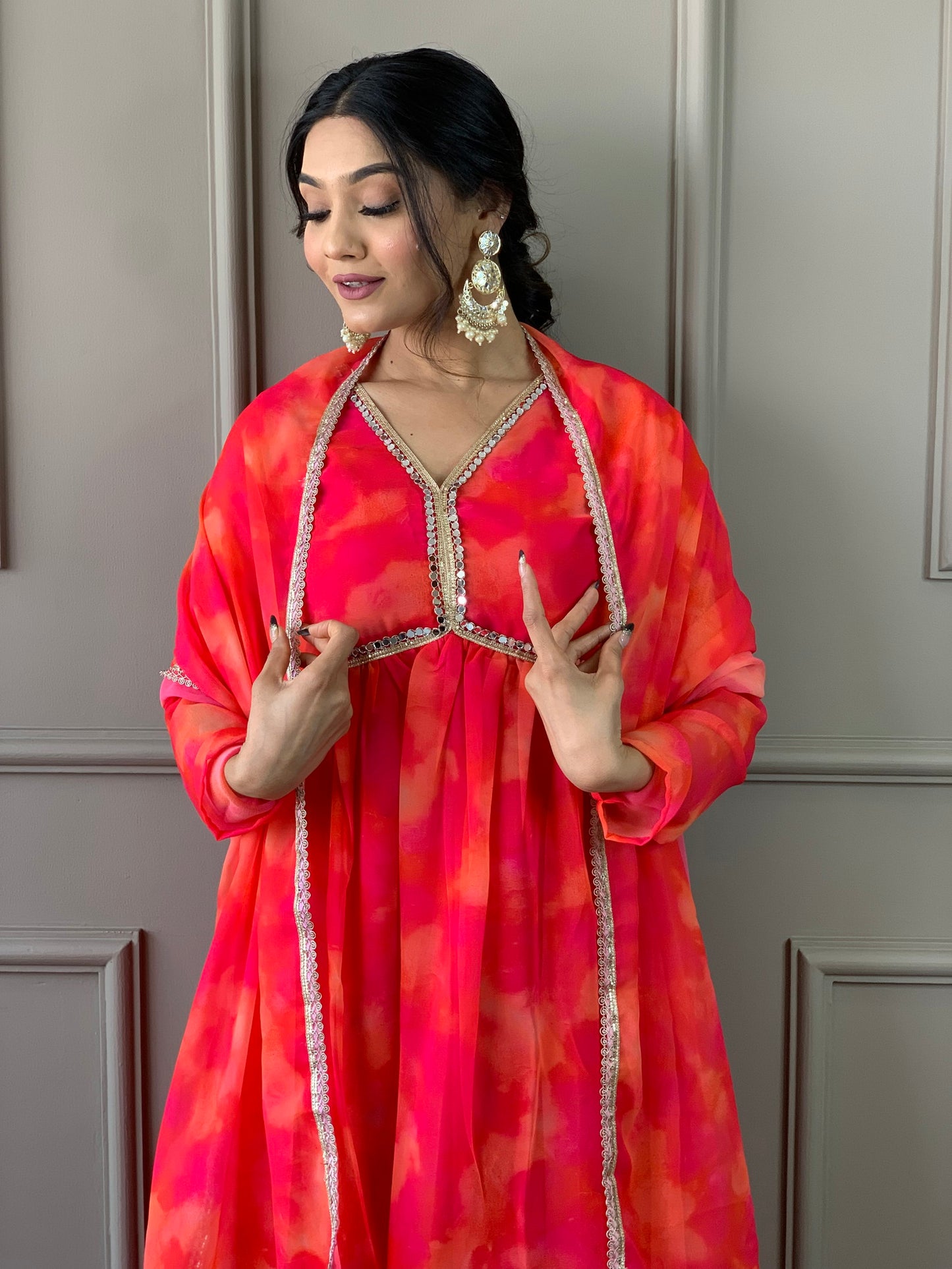Beautiful Suit In Alia Design With Pant And Dupatta Dropshipera