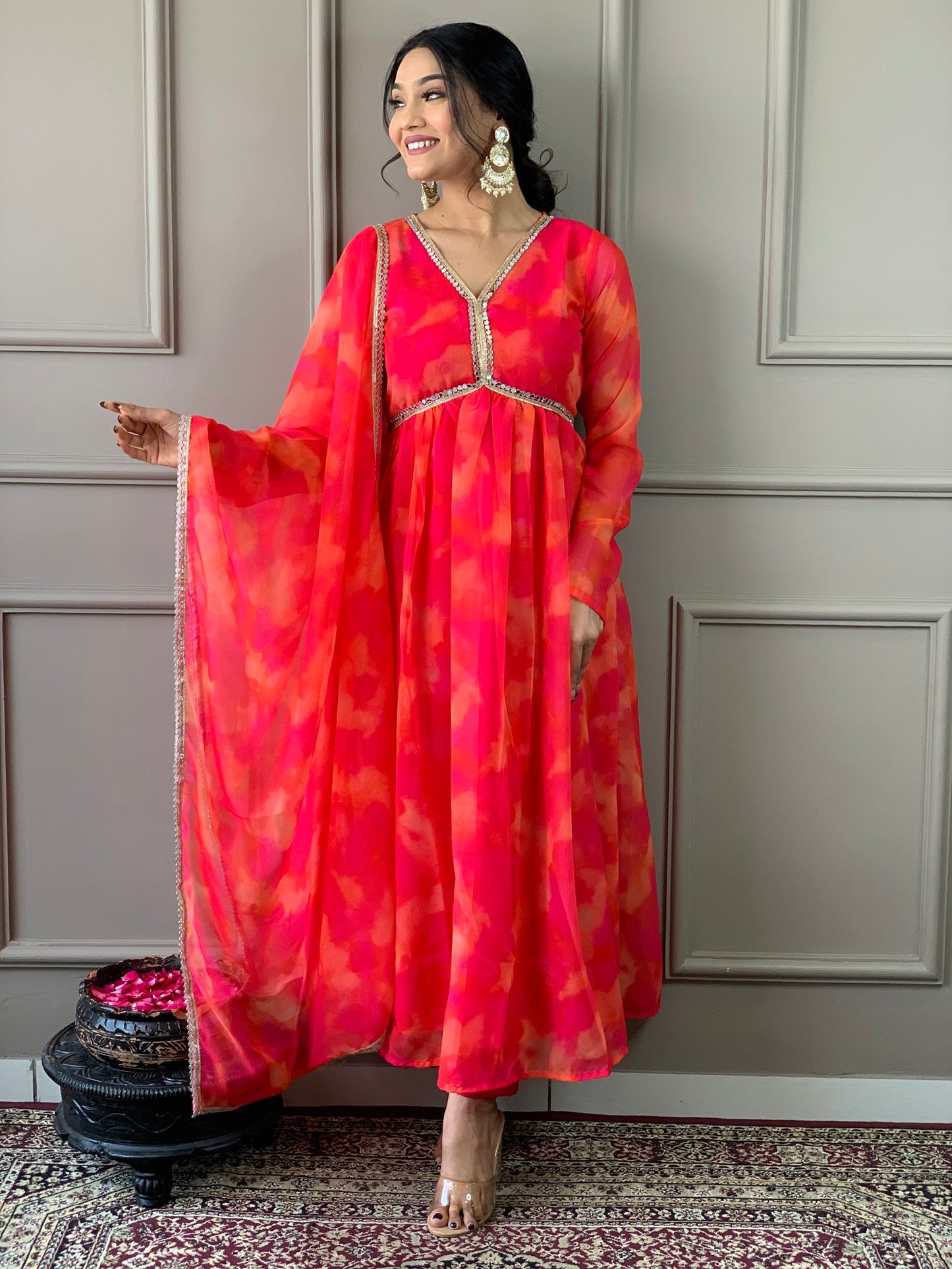 Beautiful Suit In Alia Design With Pant And Dupatta Dropshipera