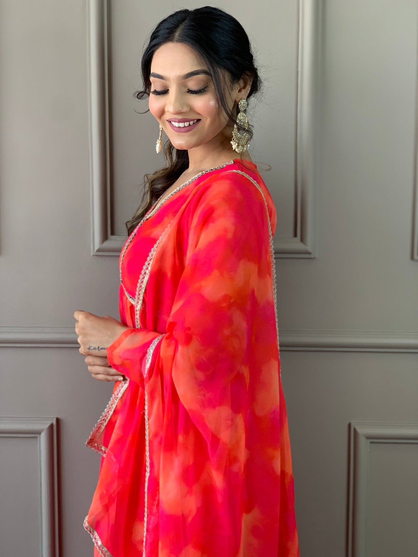 Beautiful Suit In Alia Design With Pant And Dupatta Dropshipera