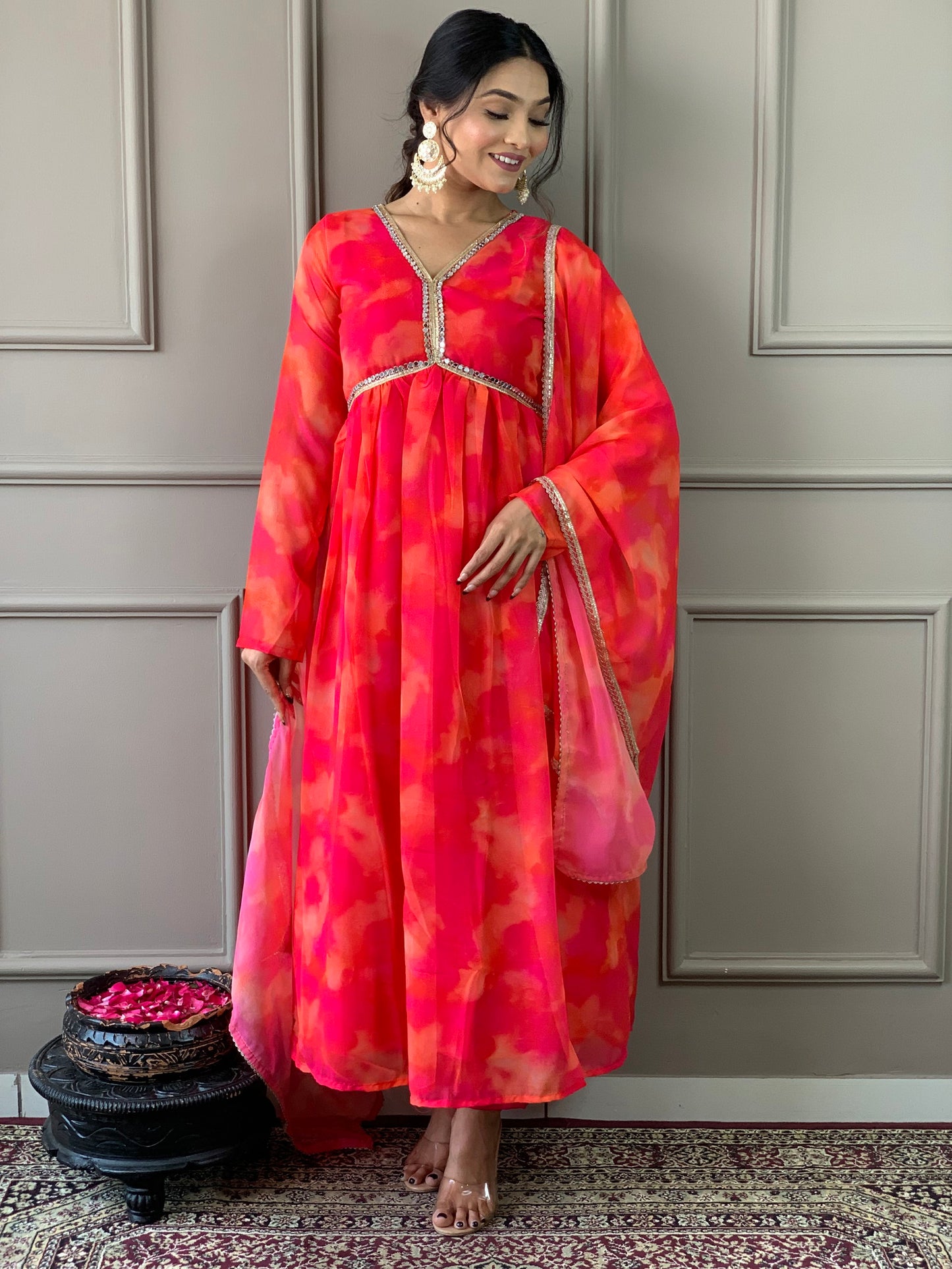 Beautiful Suit In Alia Design With Pant And Dupatta Dropshipera