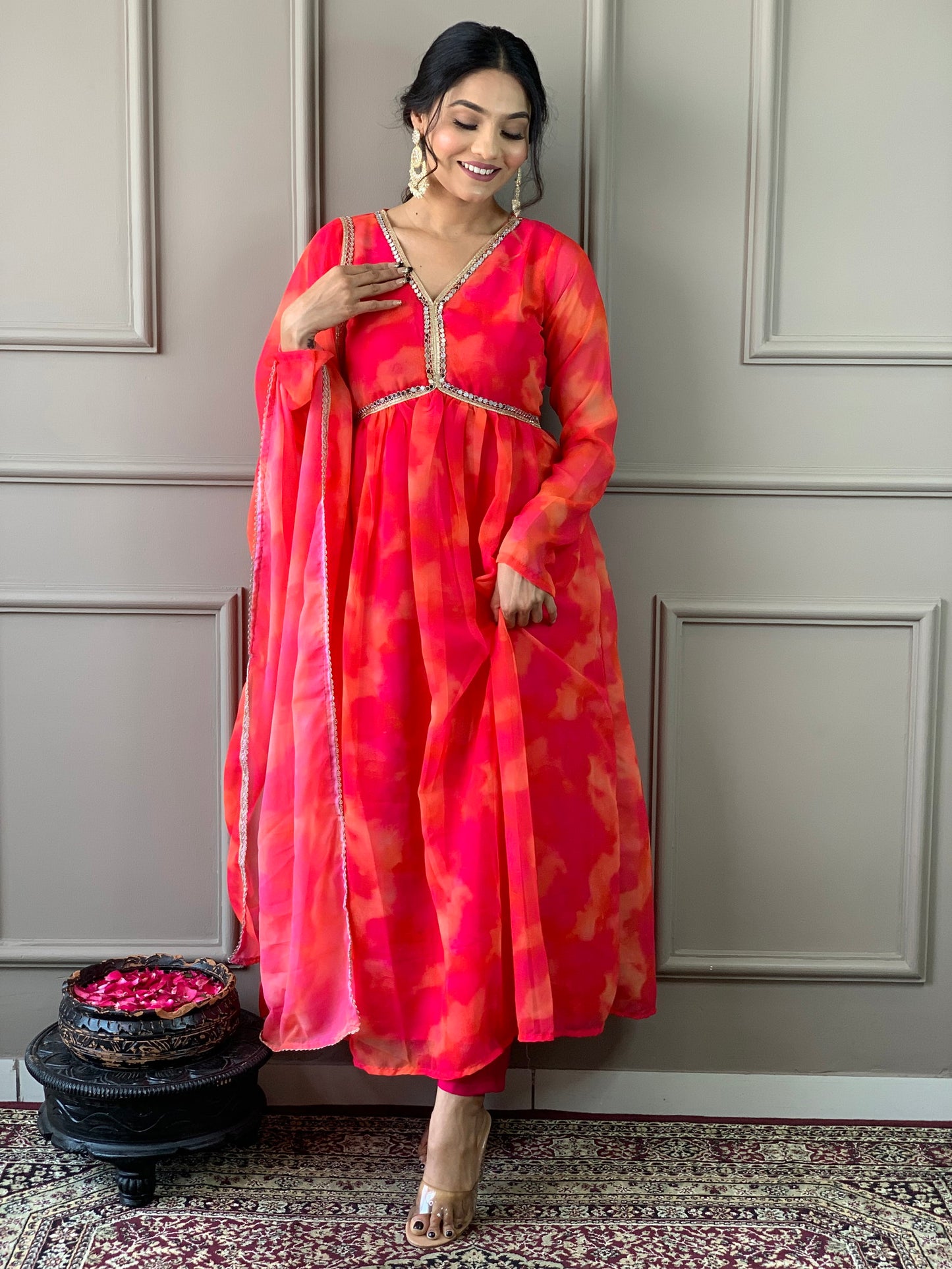 Beautiful Suit In Alia Design With Pant And Dupatta Dropshipera