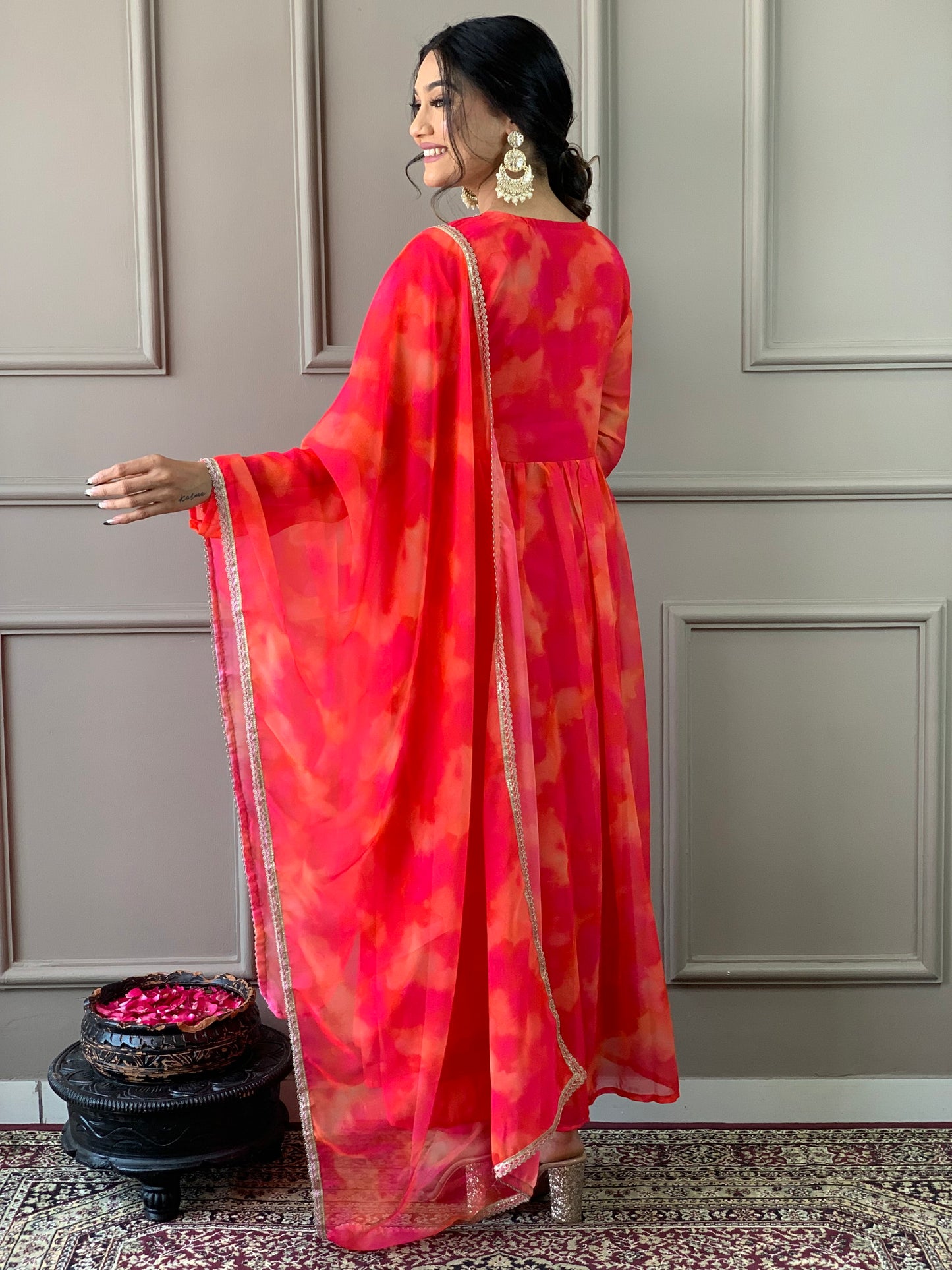Beautiful Suit In Alia Design With Pant And Dupatta Dropshipera