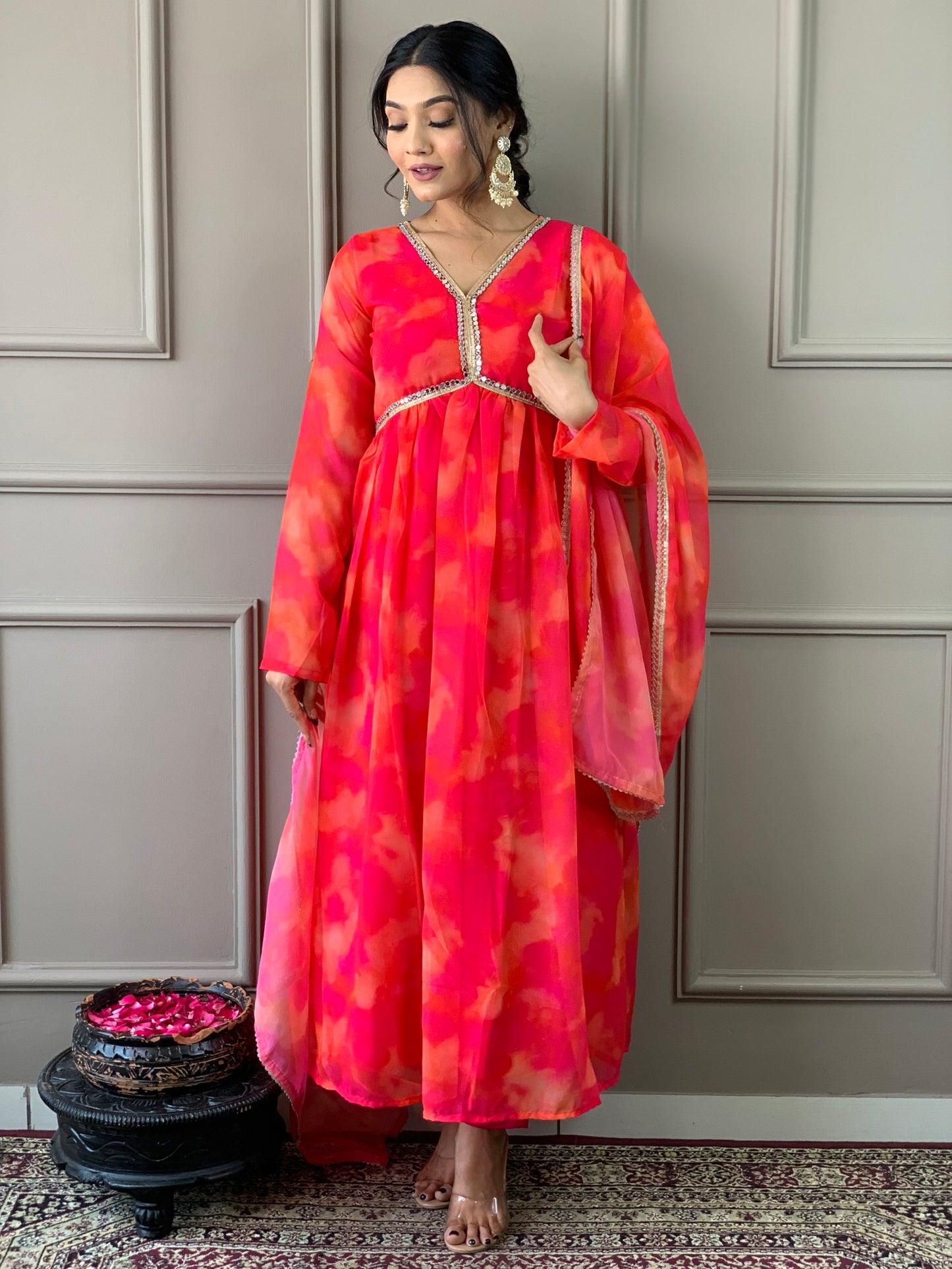 Beautiful Suit In Alia Design With Pant And Dupatta Dropshipera