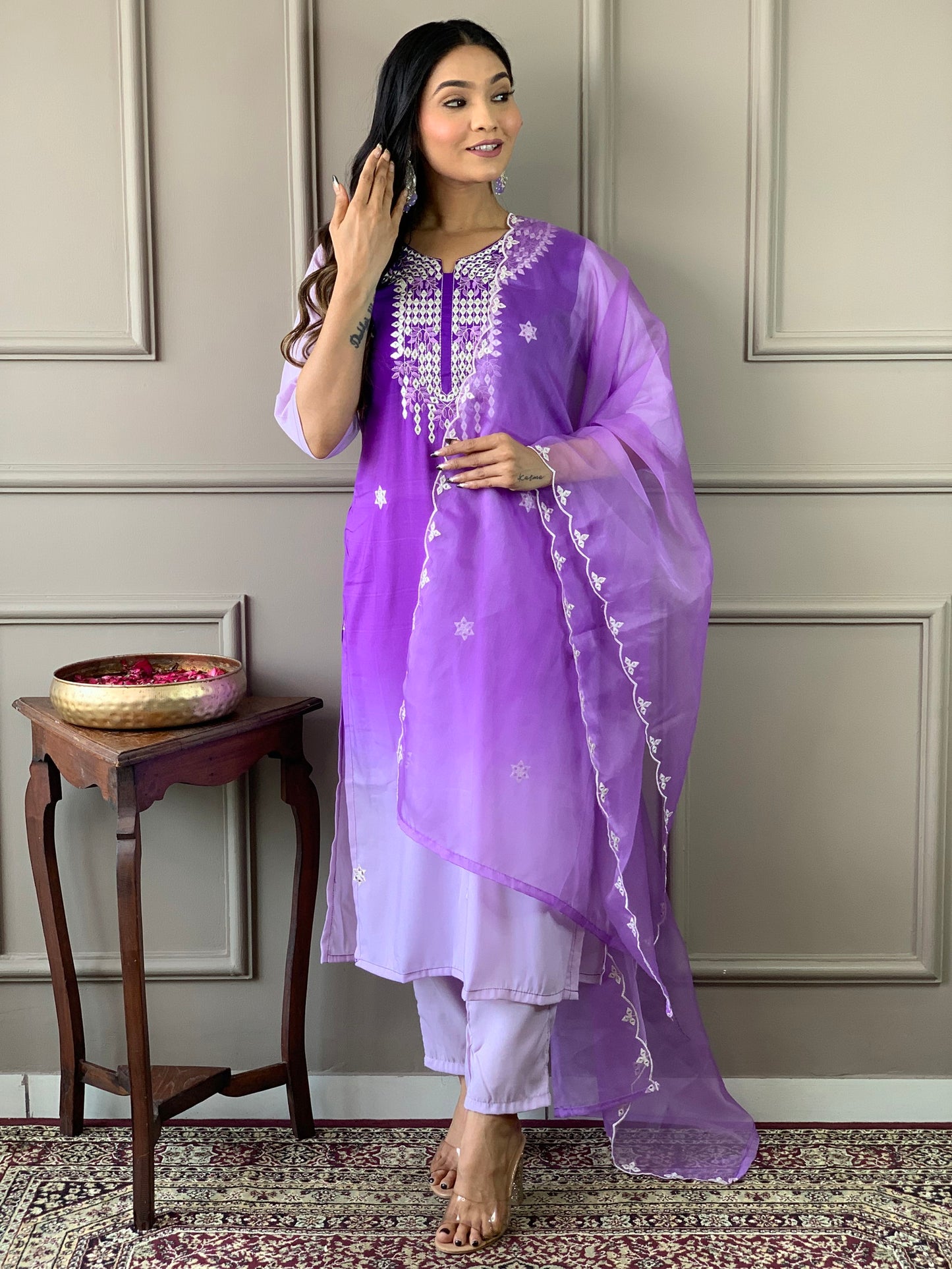 Beautiful Designer Kurta With Pant And Dupatta Dropshipera