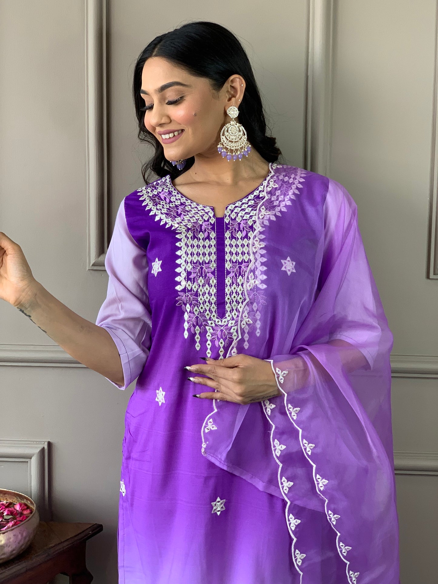 Beautiful Designer Kurta With Pant And Dupatta Dropshipera