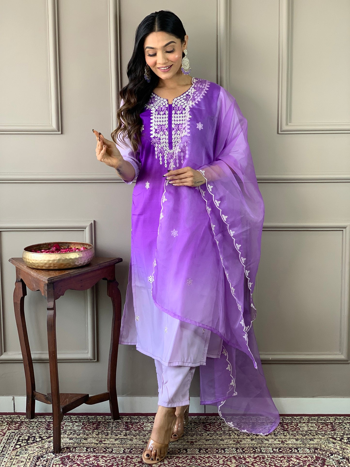 Beautiful Designer Kurta With Pant And Dupatta Dropshipera
