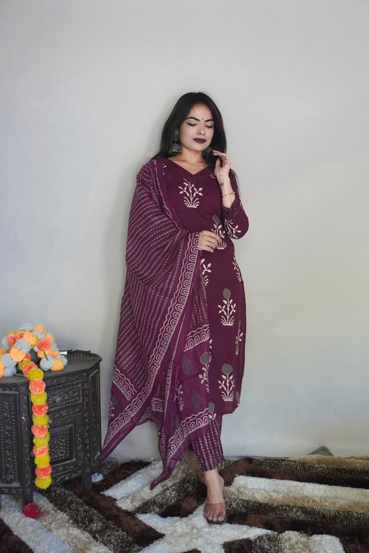 New Beautiful Design Rayon Suit With Bottom And Dupatta Dropshipera