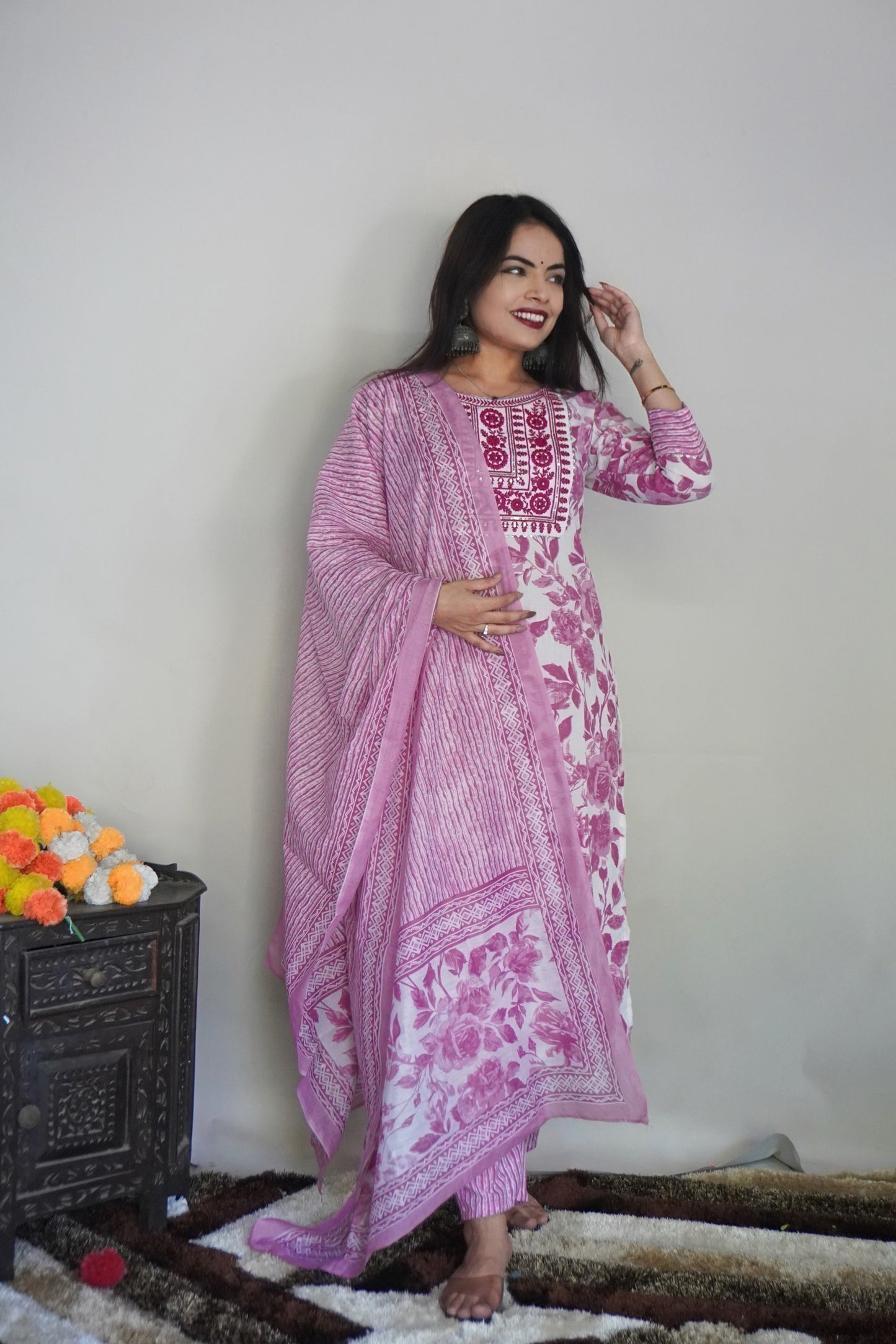 Beautiful Design Rayon Suit With Bottom And Dupatta Dropshipera