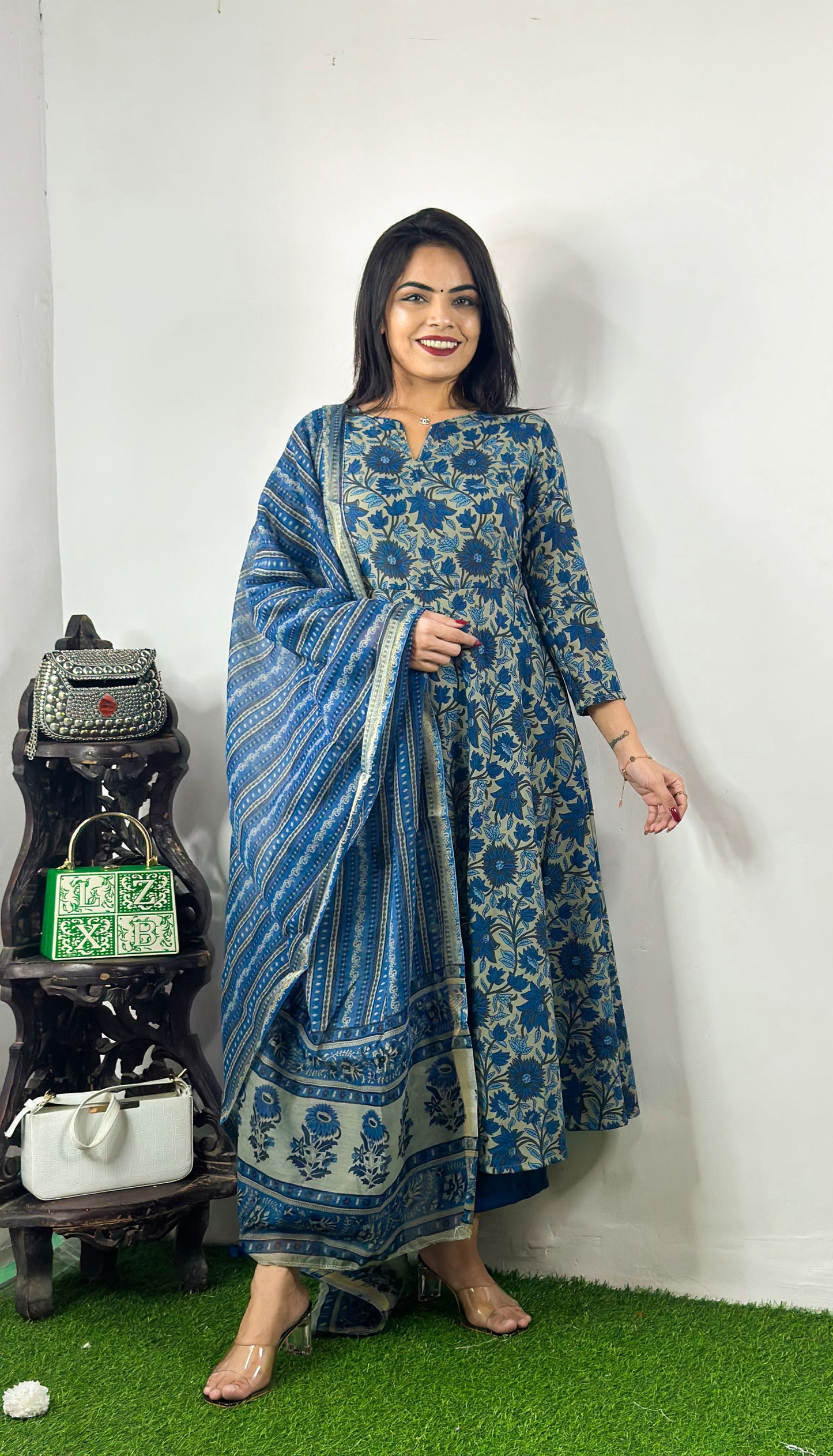 Beautiful Design Rayon Suit With Bottom And Dupatta Dropshipera