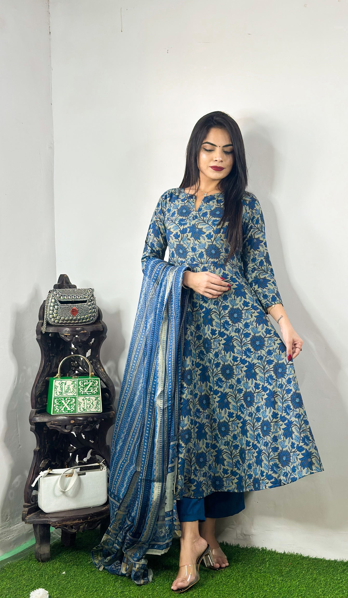 Beautiful Design Rayon Suit With Bottom And Dupatta Dropshipera