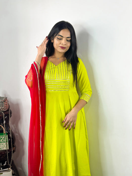 New Beautiful Design Rayon Suit With Bottom And Dupatta Dropshipera