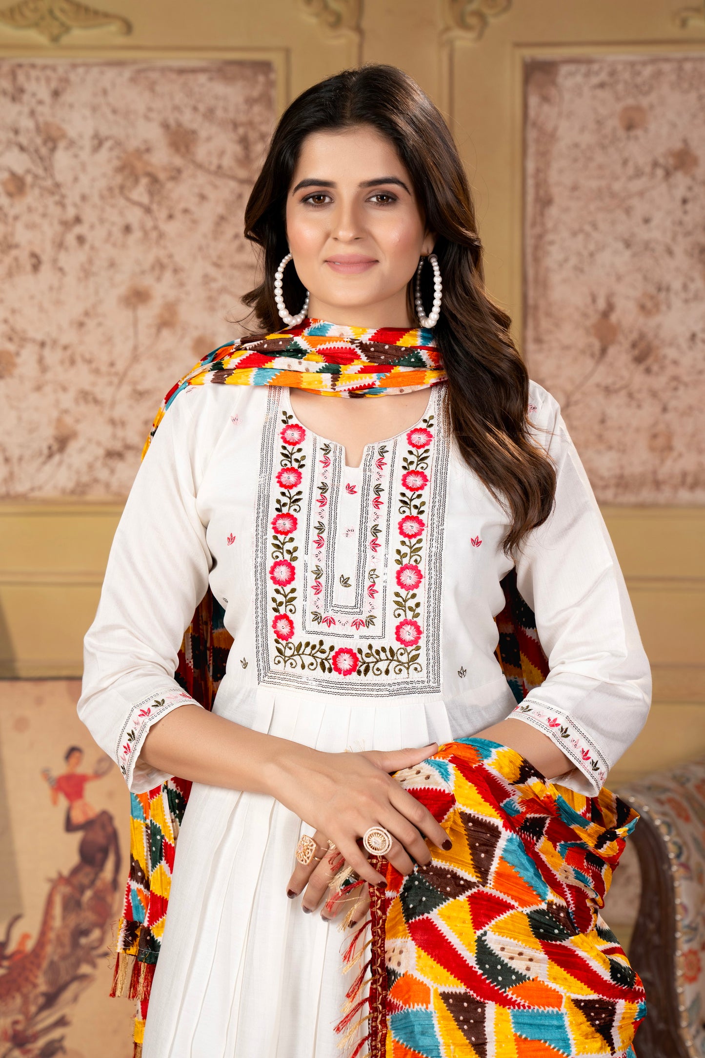 Women's Viscous Chanderi Kurta With Silk Dupatta Set Dropshipera
